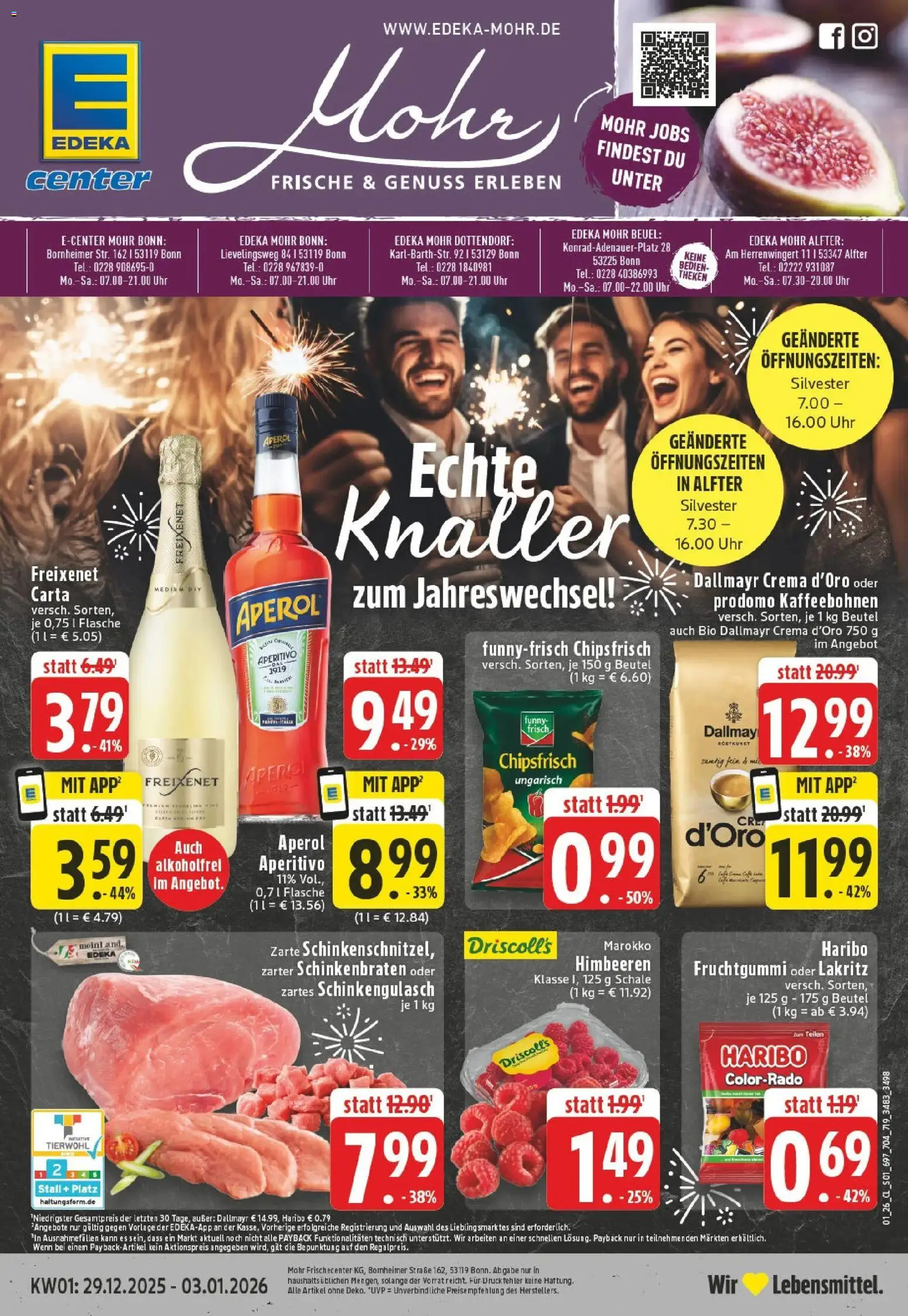 Edeka prospekt Bonn	 – gültig ab 28.12.2025 | Seite: 1 | Produkte: Haribo, Dallmayr, Aperol, Chips
