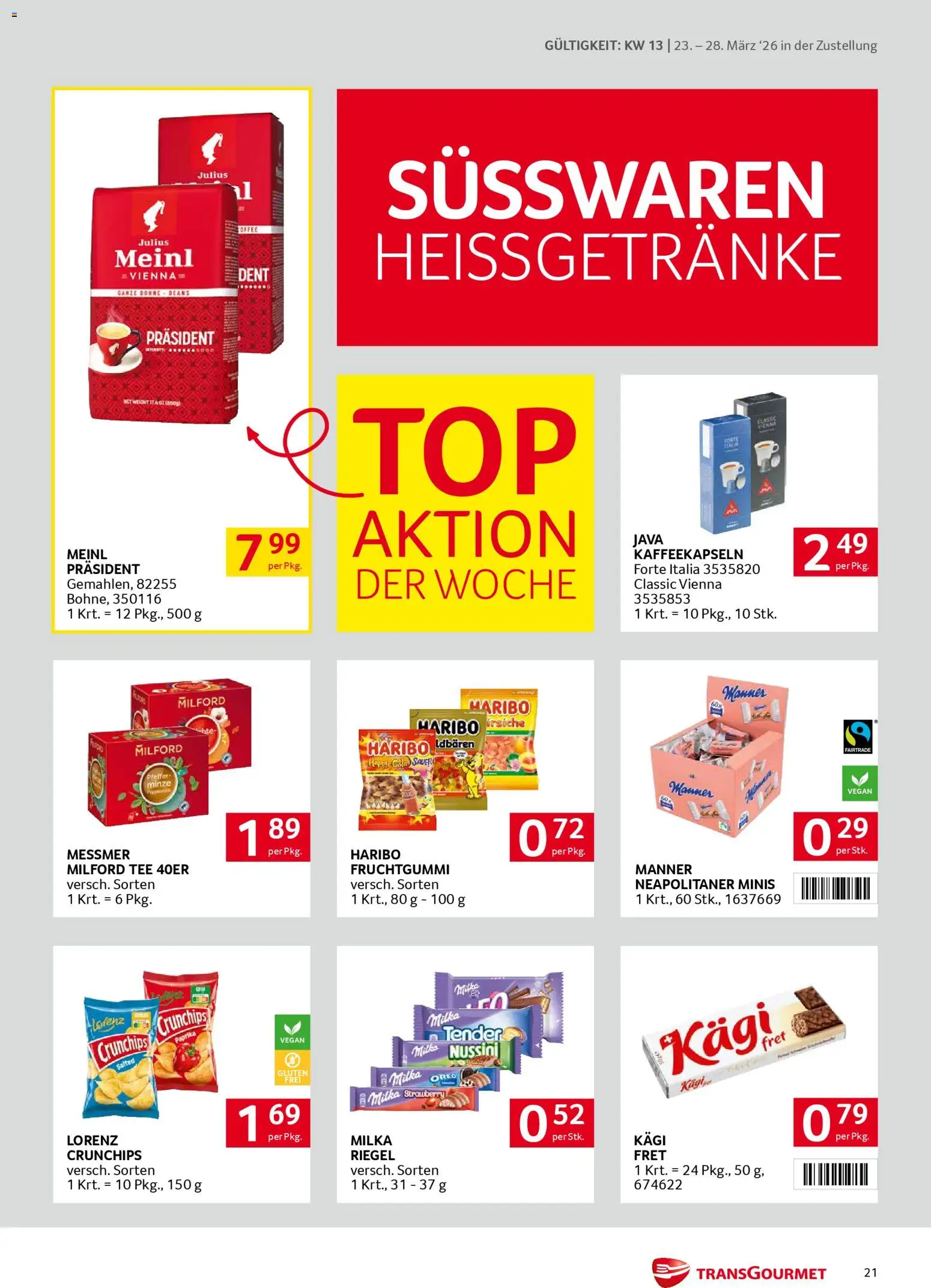 Transgourmet Zustellaktion gültig ab 23.03.2026 | Seite: 21 | Produkte: Pfeffer, Tee