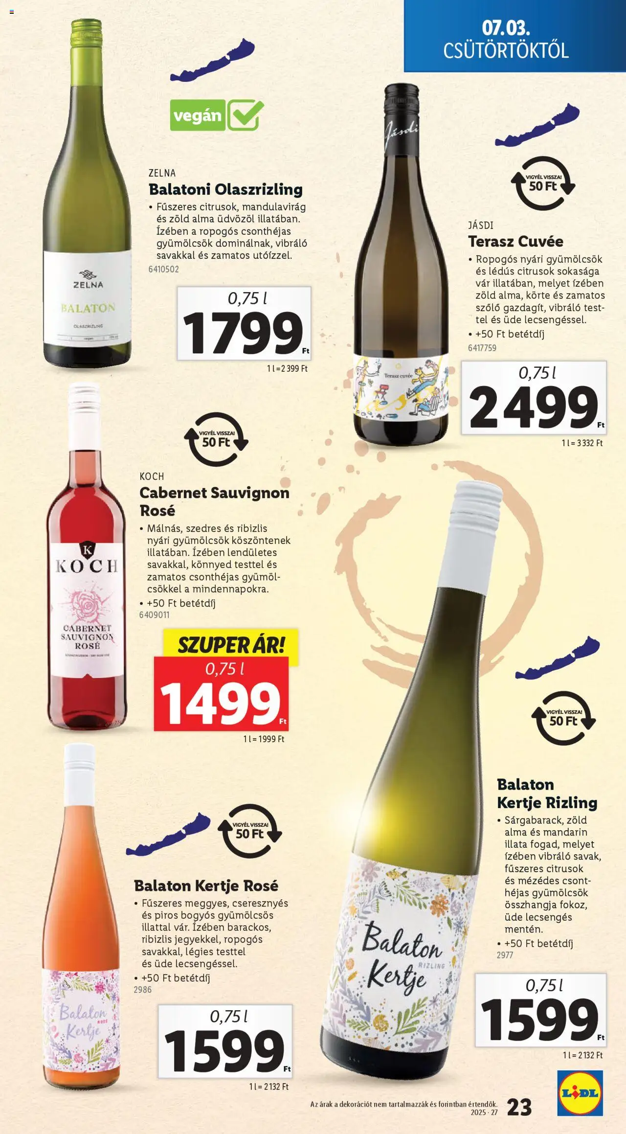 Lidl akciós ujság - amely érvényes a következő dátumtól: 03.07.2025 | Oldal: 23 | Termékek: Körte, Alma, Mandarin, Vegán