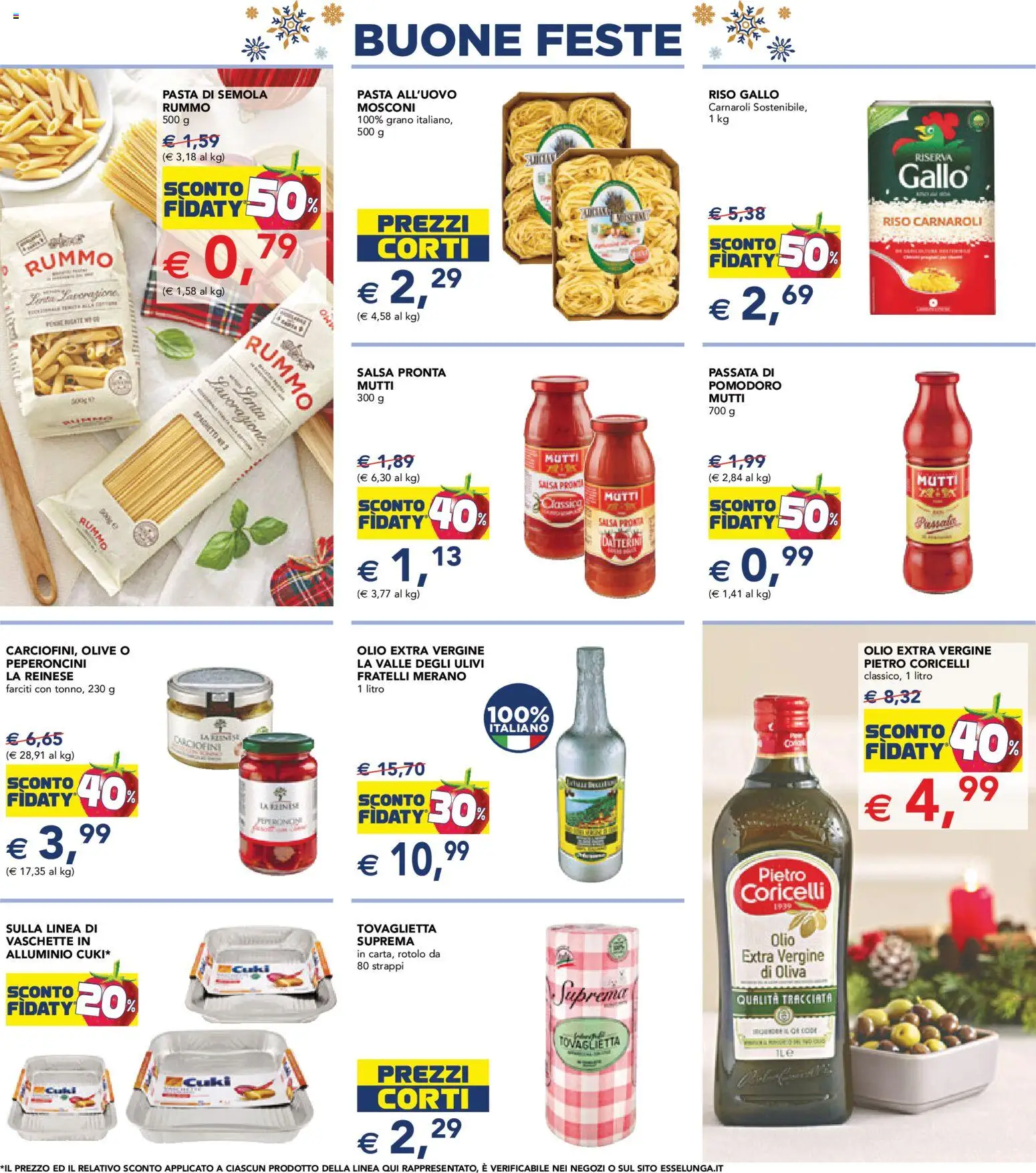 Volantino Esselunga S del 11.12.2025 | Pagina: 11 | Prodotti: Riso, Pomodoro, Olio, Vaschette