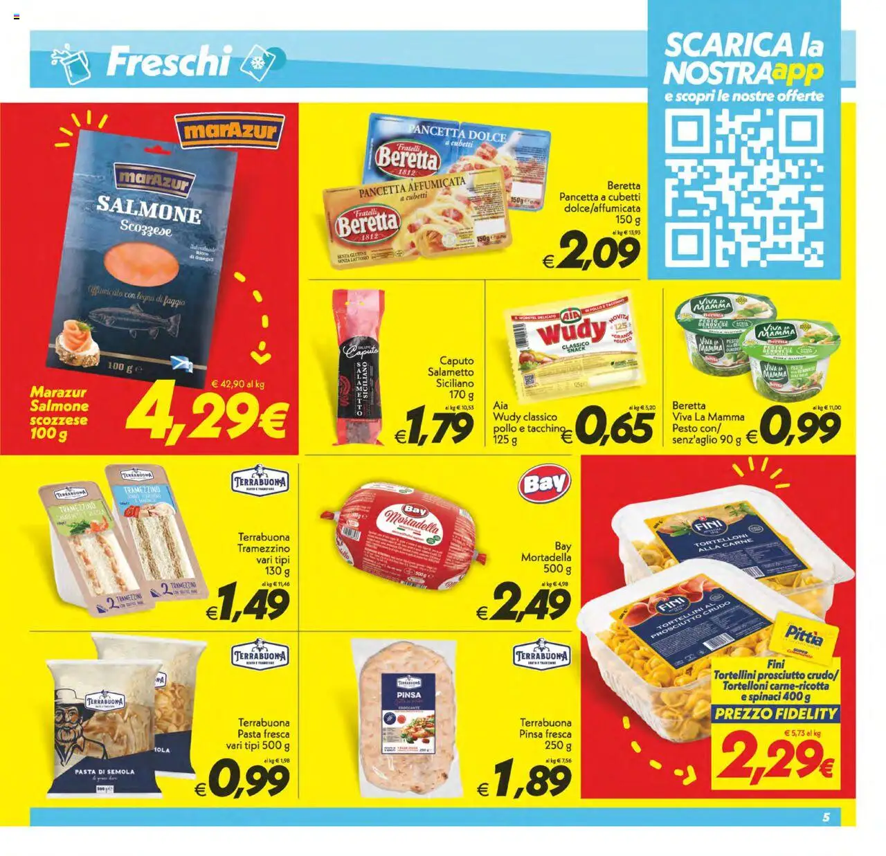 Volantino SuperConveniente del 14.10.2025 | Pagina: 5 | Prodotti: Salmone, Pancetta, Pesto, Tramezzino