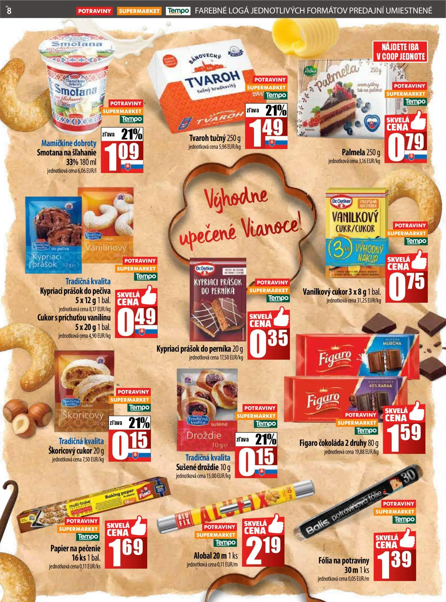 Nové COOP Jednota akcie – leták je platný od 27.11.2025 | Strana: 8 | Produkty: Smotana, Led, Čokoláda, Smotana na šľahanie