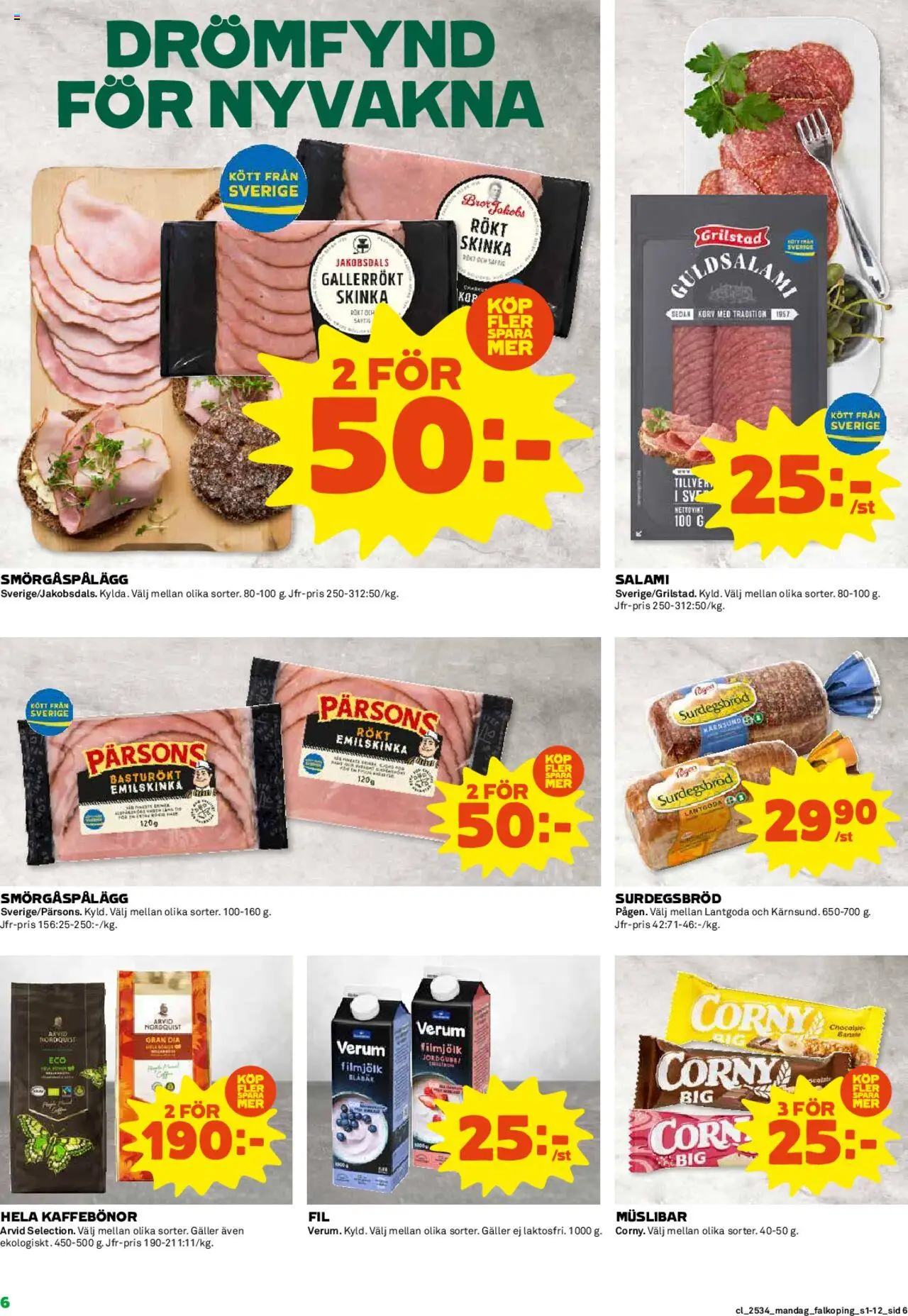 Coop reklamblad aktuell från 18.08.2025 | Sida: 6 | Produkter: Galler, Smörgåspålägg, Salami, Skinka