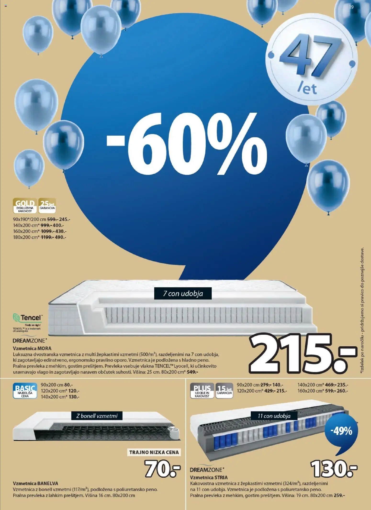 Novi JYSK katalog ponudbe – veljaven od 08.04.2026 | Stran: 19 | Izdelki: Vzmetnica, Prevleka