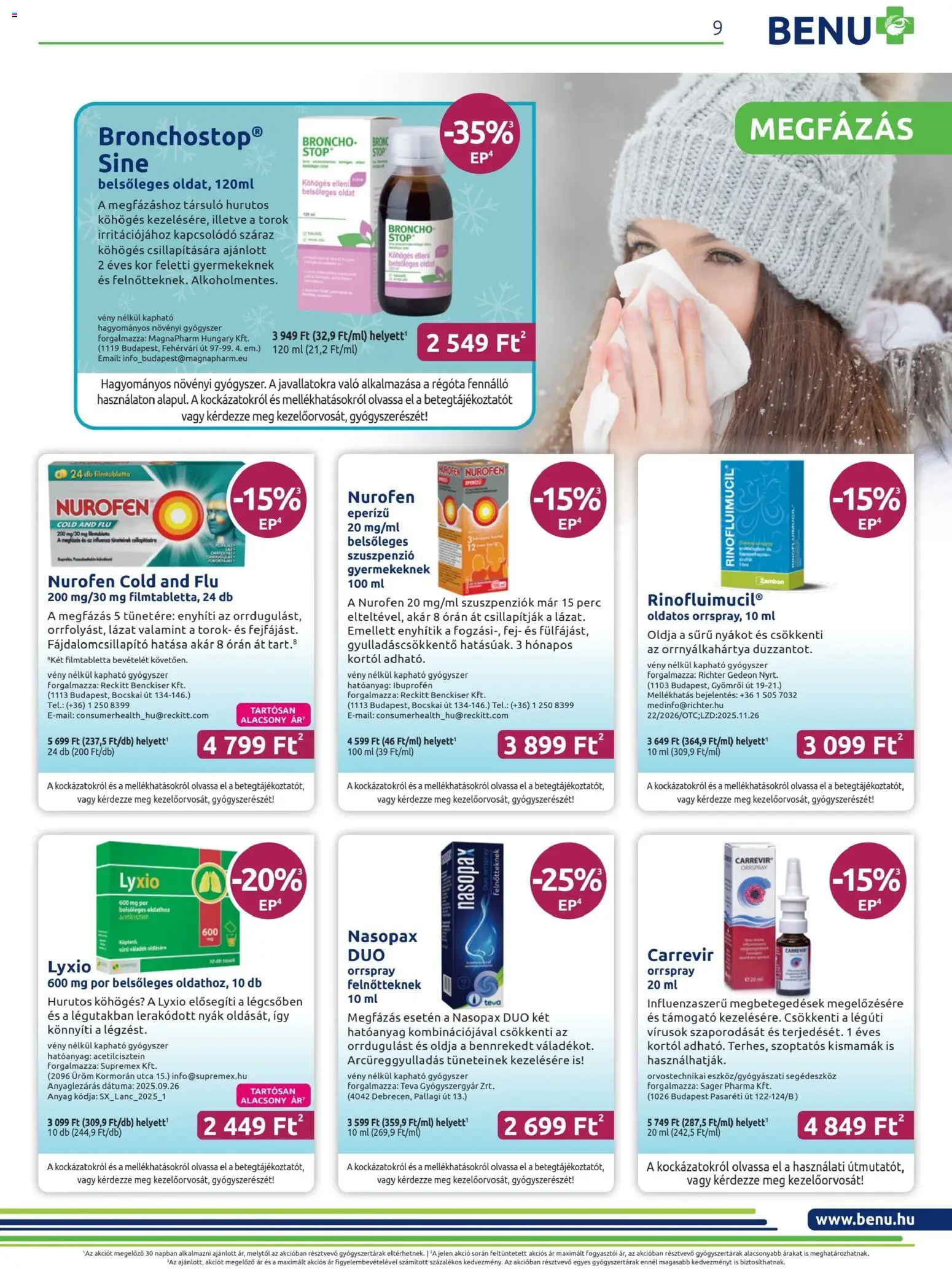 BENU Gyógyszertárak akciós ujság - amely érvényes a következő dátumtól: 01.01.2026 | Oldal: 9