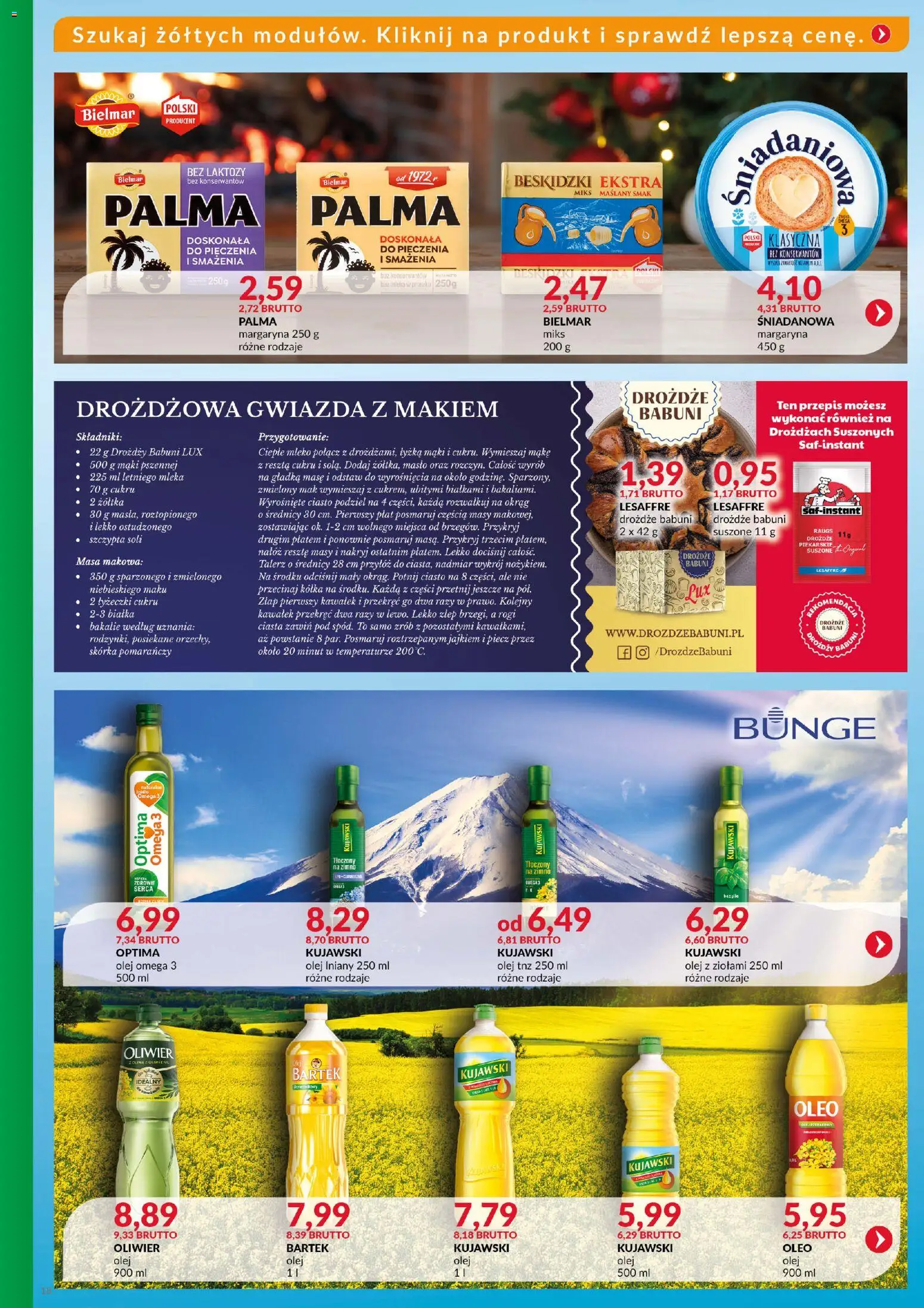 Eurocash Gazetka - Katalog Artykułów Spożywczych od 14.12.2025 | Strona: 18 | Produkty: Bez laktozy, Masa makowa, Ciasto, Masło