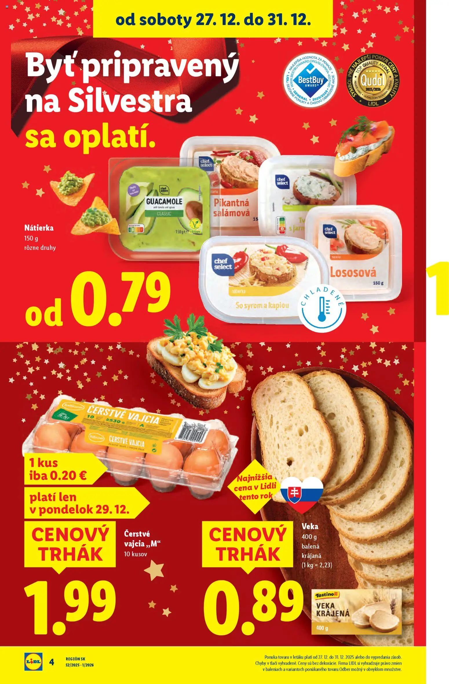 Nové Lidl akcie – leták je platný od 27.12.2025 | Strana: 6 | Produkty: Vajcia