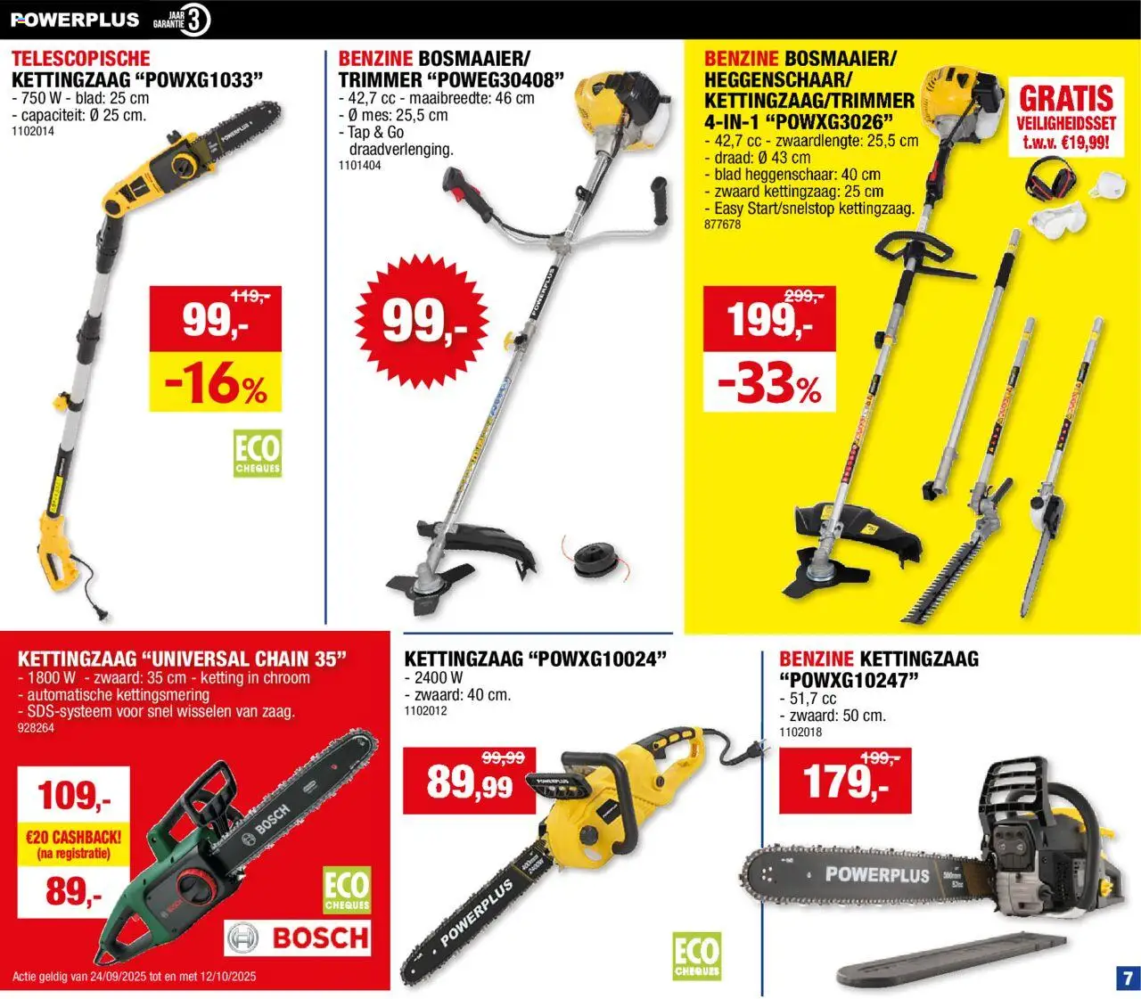 {H1} | Pagina: 7 | Producten: Sac de transport, Ketting, Draad, Trimmer