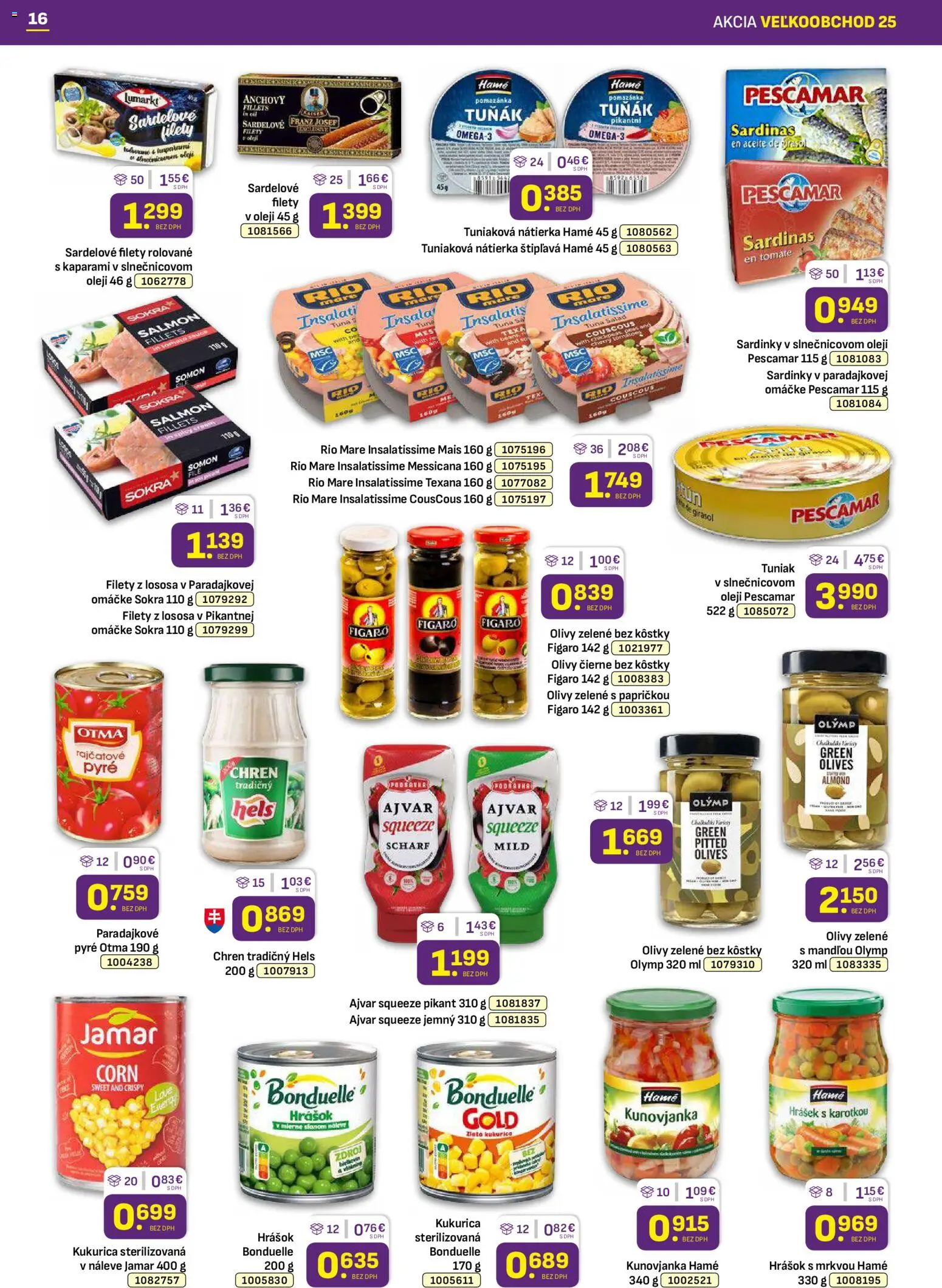 Nové Libex akcie – leták je platný od 15.12.2025 | Strana: 16 | Produkty: Chren, Tuniak, Sardinky, Kukurica