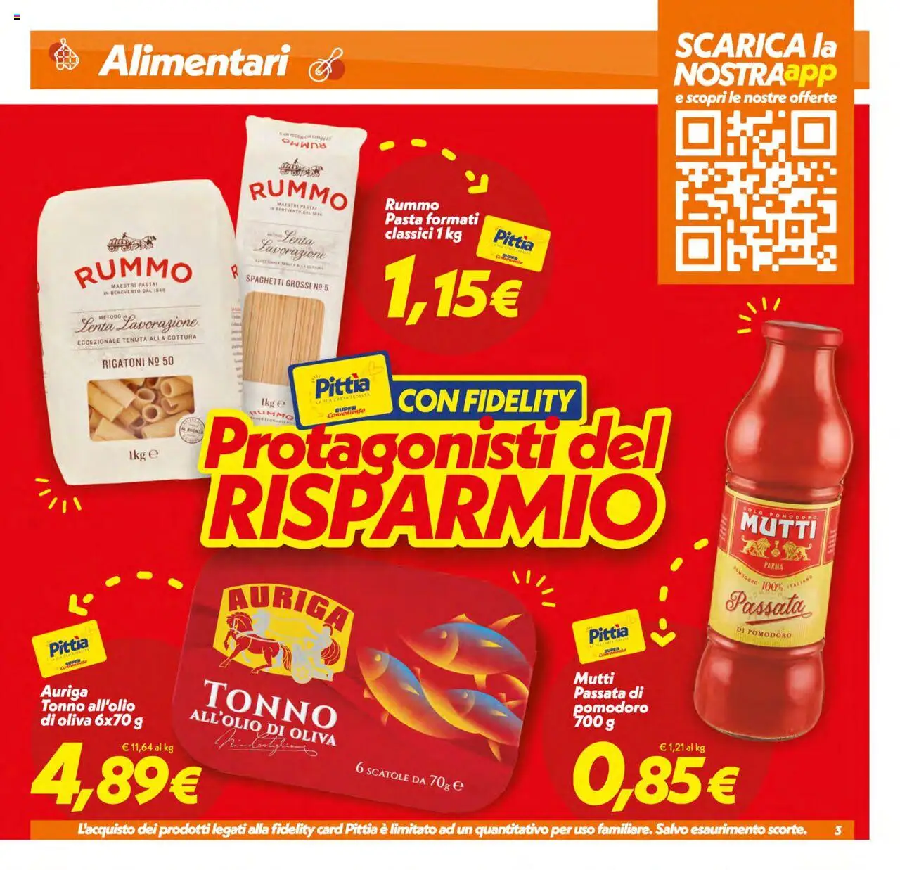 Volantino SuperConveniente del 12.08.2025 | Pagina: 3 | Prodotti: Pomodoro, Pasta, Tonno, Mutti
