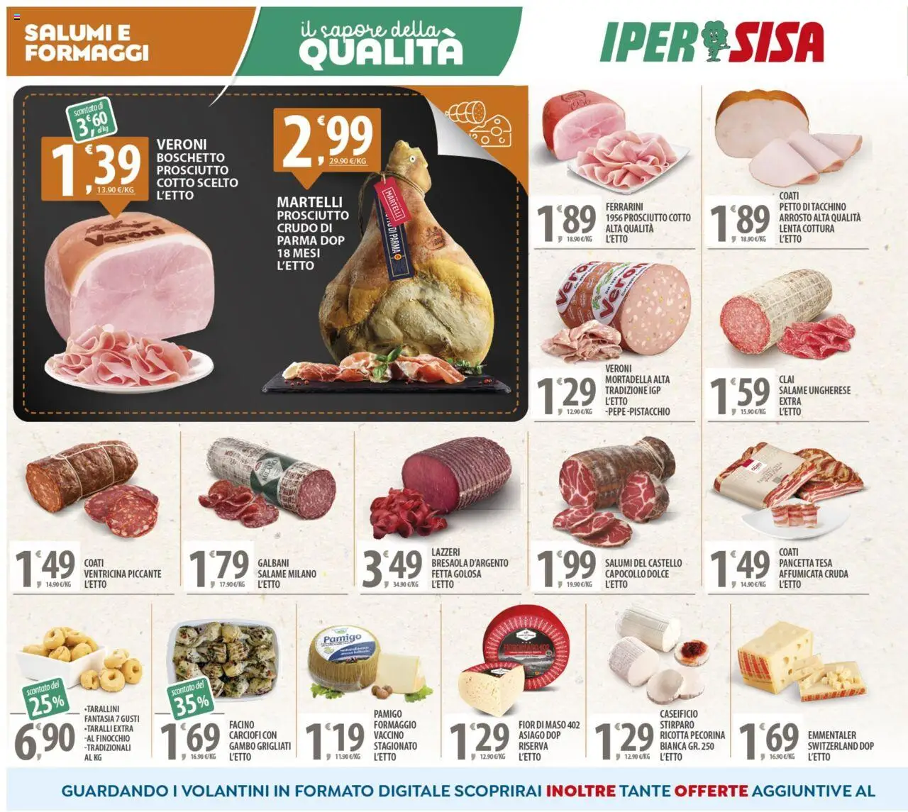 Volantino SISA del 03.10.2025 | Pagina: 2 | Prodotti: Arrosto, Tacchino, Carciofi, Mortadella