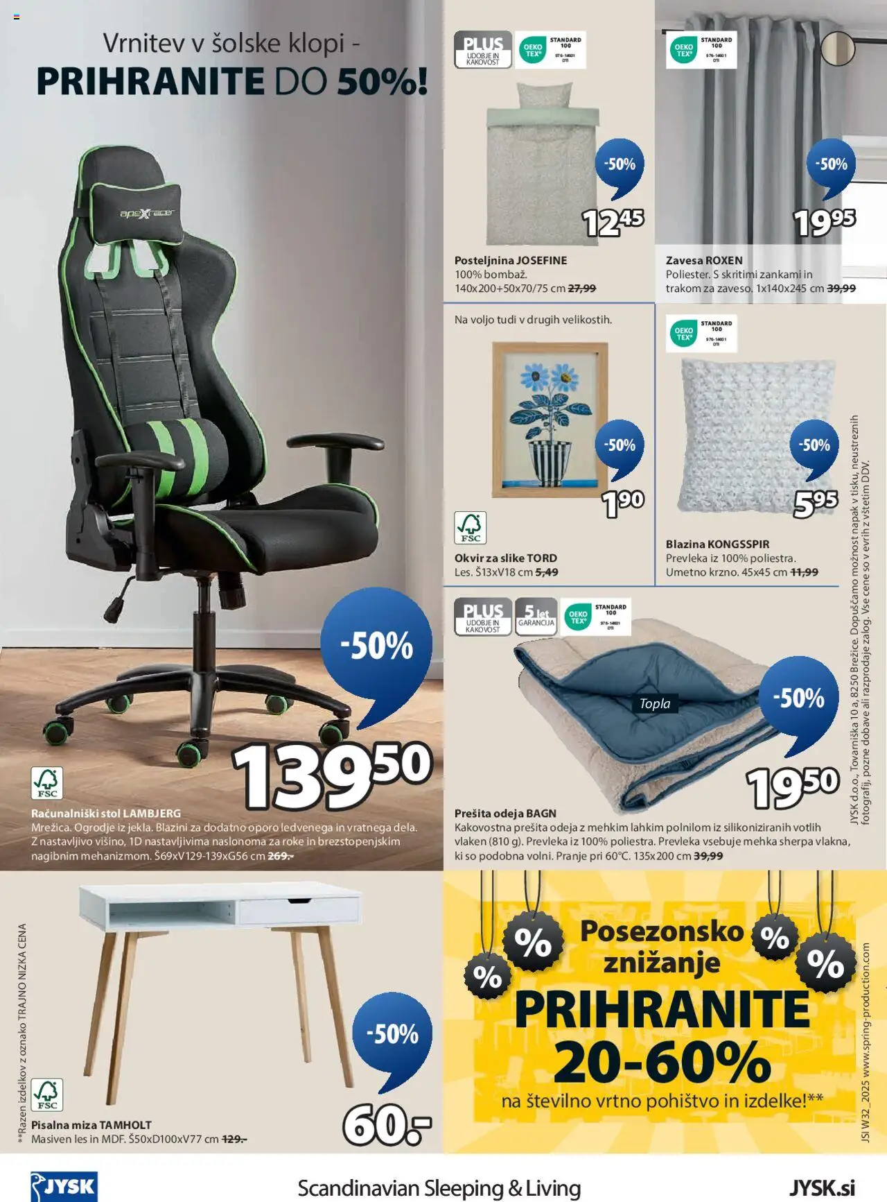 JYSK katalog │ velja od 06.08.2025 | Stran: 16 | Izdelki: Trosed, Okvir za slike, Stol, Svetilka