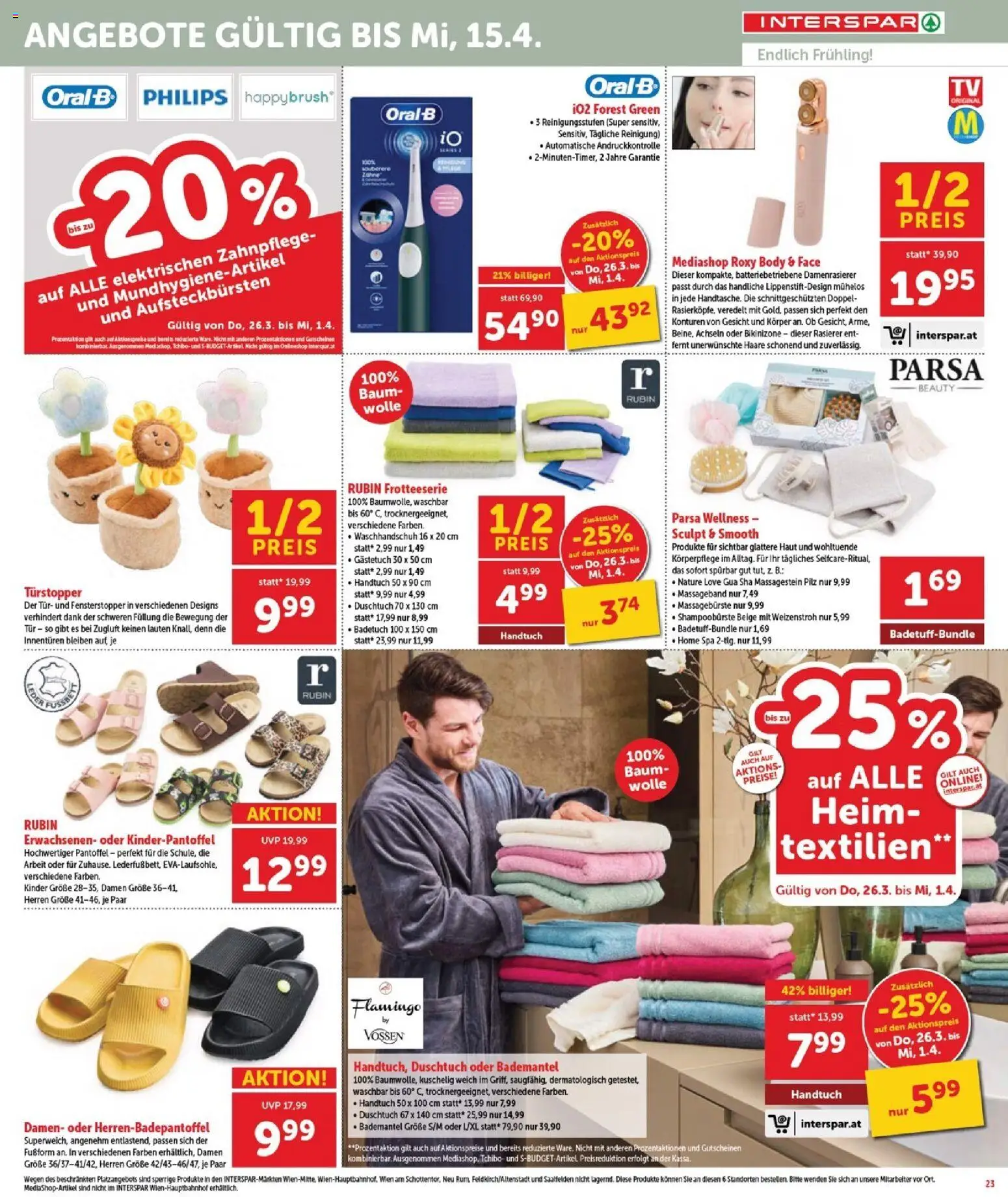 Interspar Flugblatt - Burgenland gültig ab 26.03.2026 | Seite: 25 | Produkte: Bademantel, Rasierer