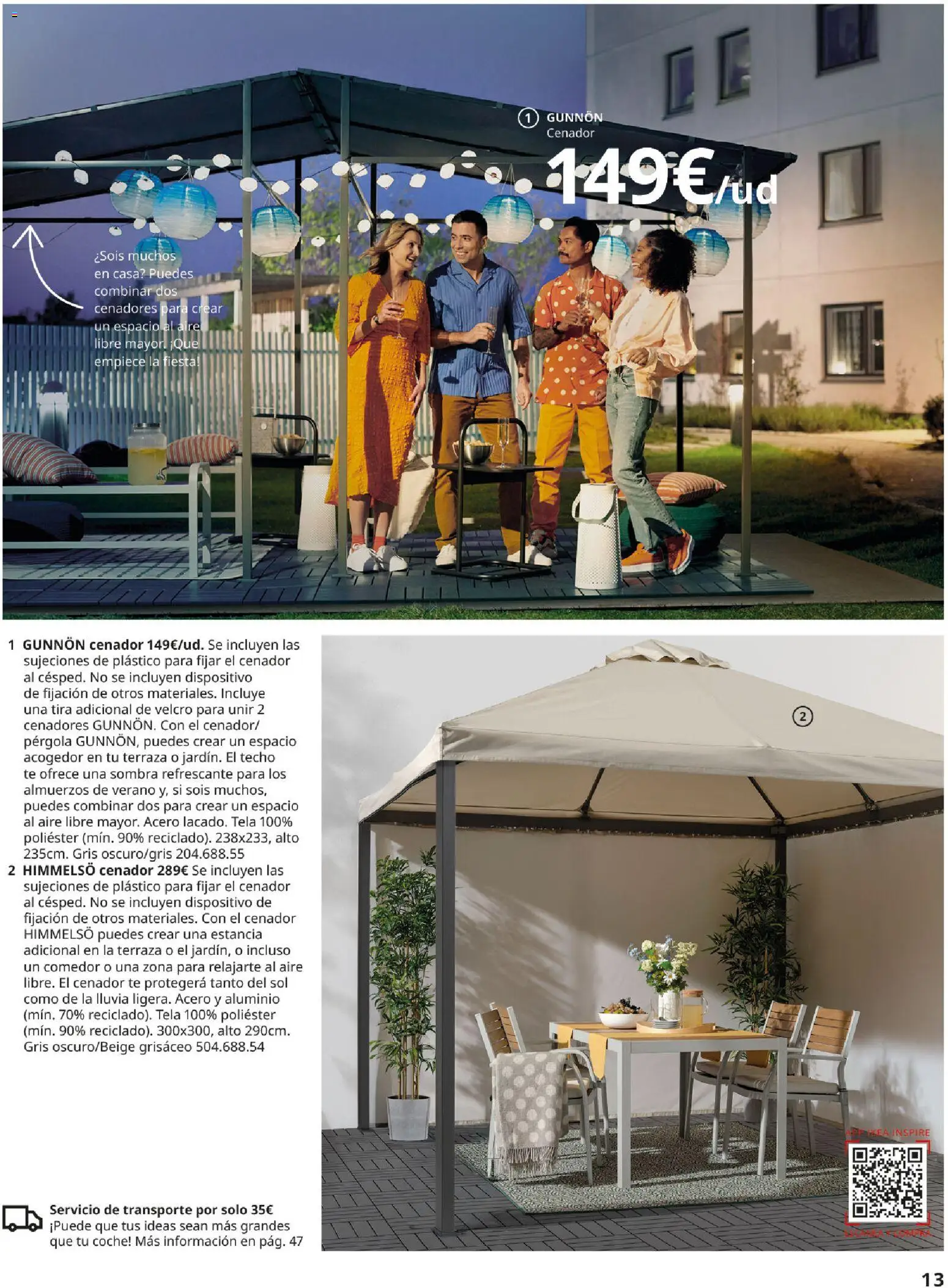 Catálogo IKEA Muebles de exterior │ válido desde el 17.12.2025 | Página: 13 | Productos: Sombra, Té