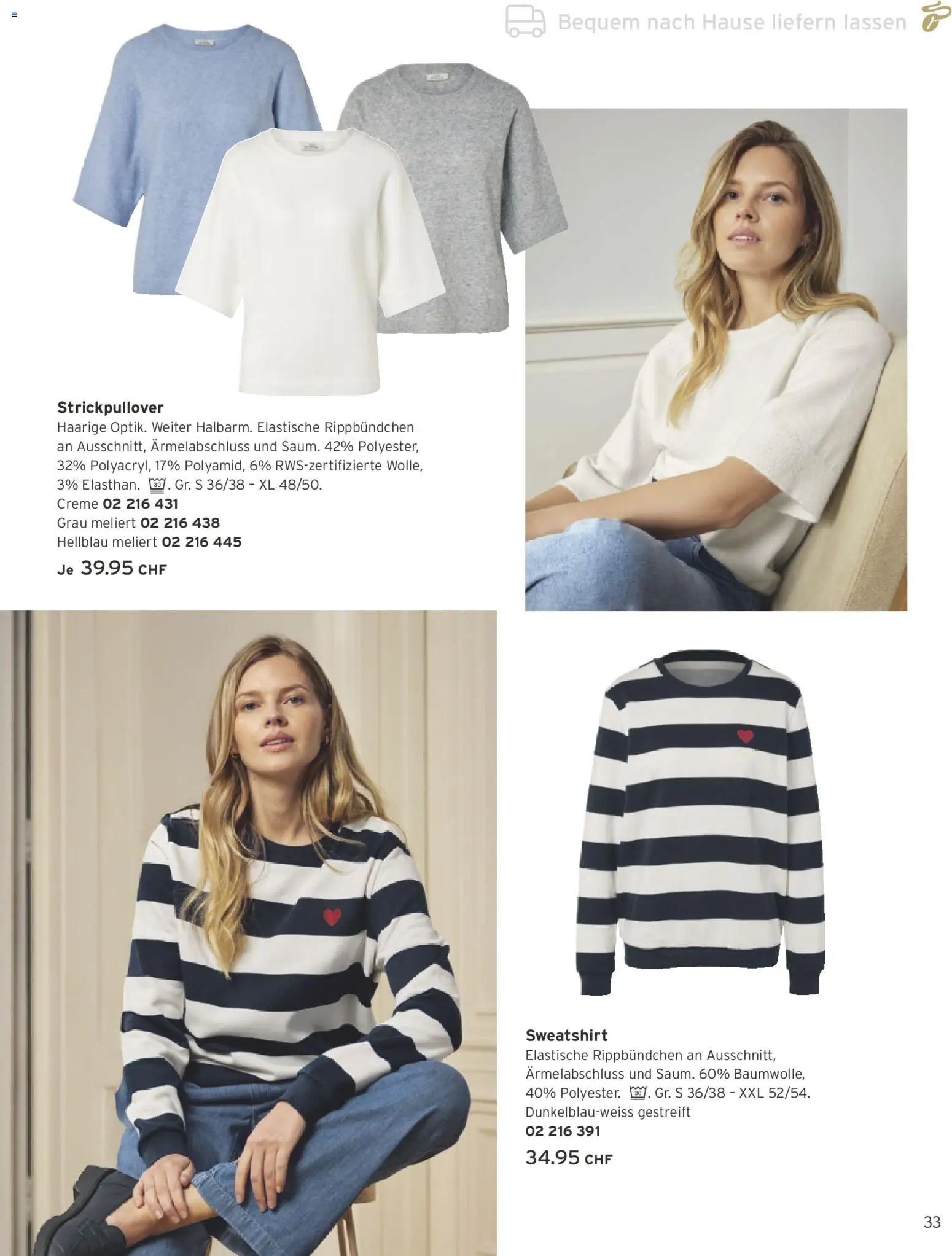 Tchibo Aktionen – gültig ab 24.02.2026 | Seite: 33 | Produkte: Sweatshirt, Creme