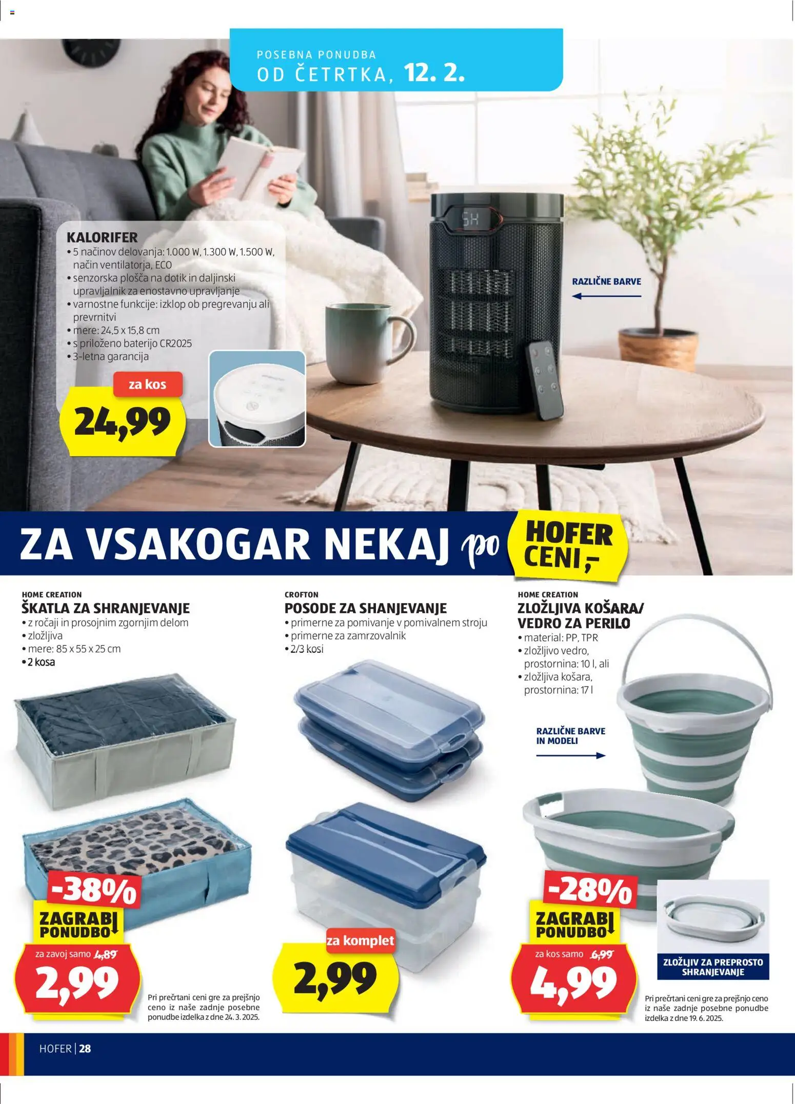 Novi Hofer katalog ponudbe – veljaven od 04.02.2026 | Stran: 28 | Izdelki: Zamrzovalnik, Skatla, Kos, Vedro