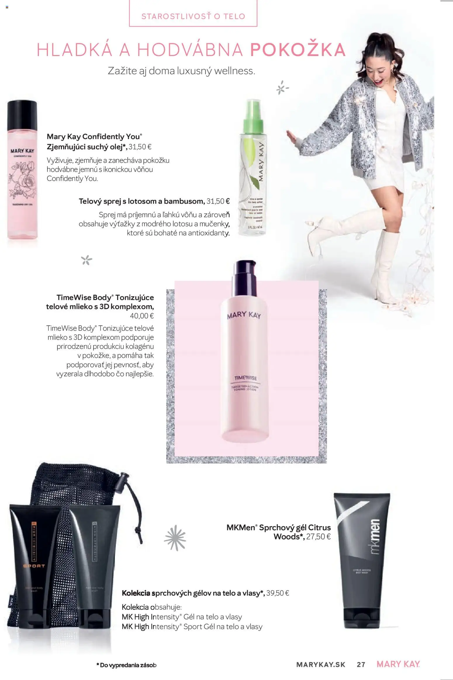 Nové Mary Kay akcie – leták je platný od 01.01.2026 | Strana: 27 | Produkty: Mlieko, Olej, Telové mlieko, Sprchový gél