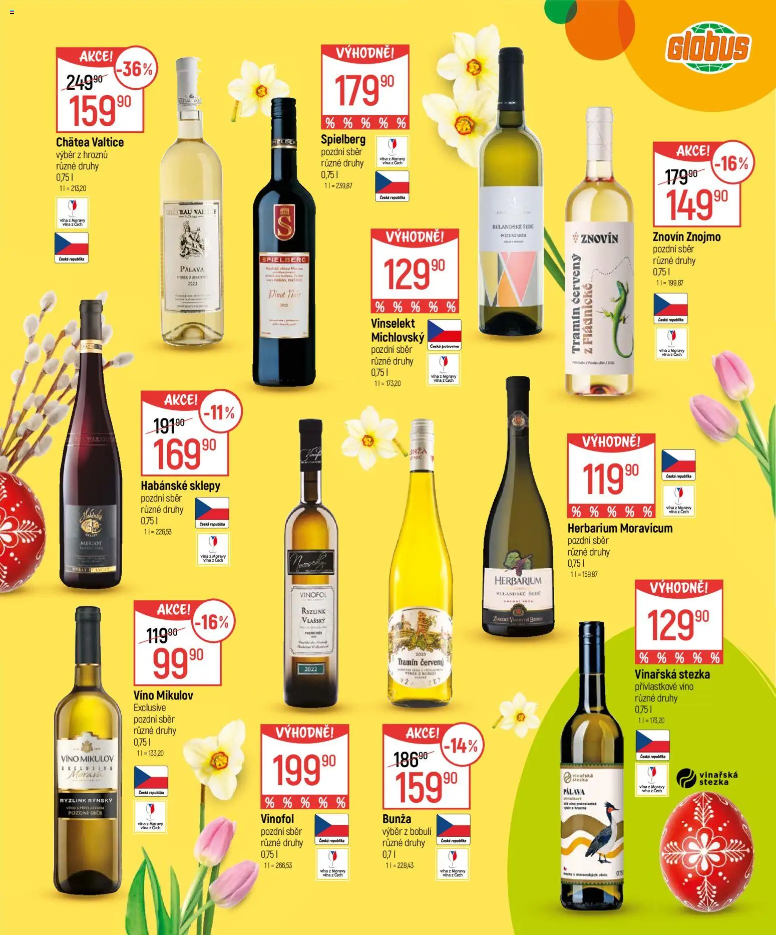 Globus leták - Velikonoce od 04.03.2026 | Strana: 25 | Produkty: Habánské sklepy, Merlot, Pinot Noir, Tramín červený