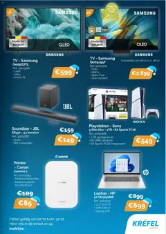 Krëfel - Folder - Voorbeeld van een folder van Krëfel, geldig van 02.12.2025 | Pagina: 5 | Producten: Printer, Playstation, Laptop, Bluetooth