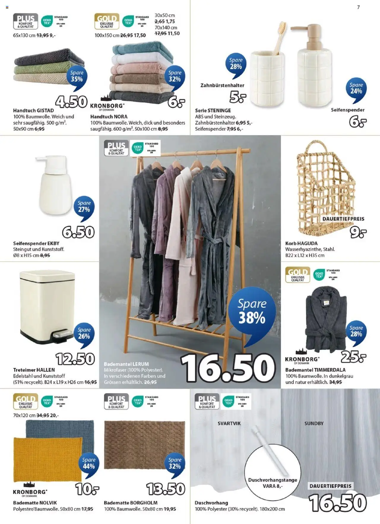 JYSK Aktionen – gültig ab 09.09.2025 | Seite: 7 | Produkte: Seifenspender, Korb, Bademantel