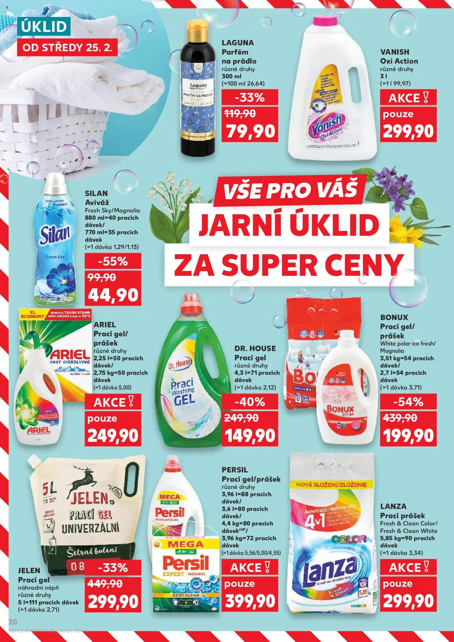 Kaufland leták - Praha 8 od 25.02.2026 | Strana: 20 | Produkty: Aviváž, Jelen, Parfém na prádlo, Bonux
