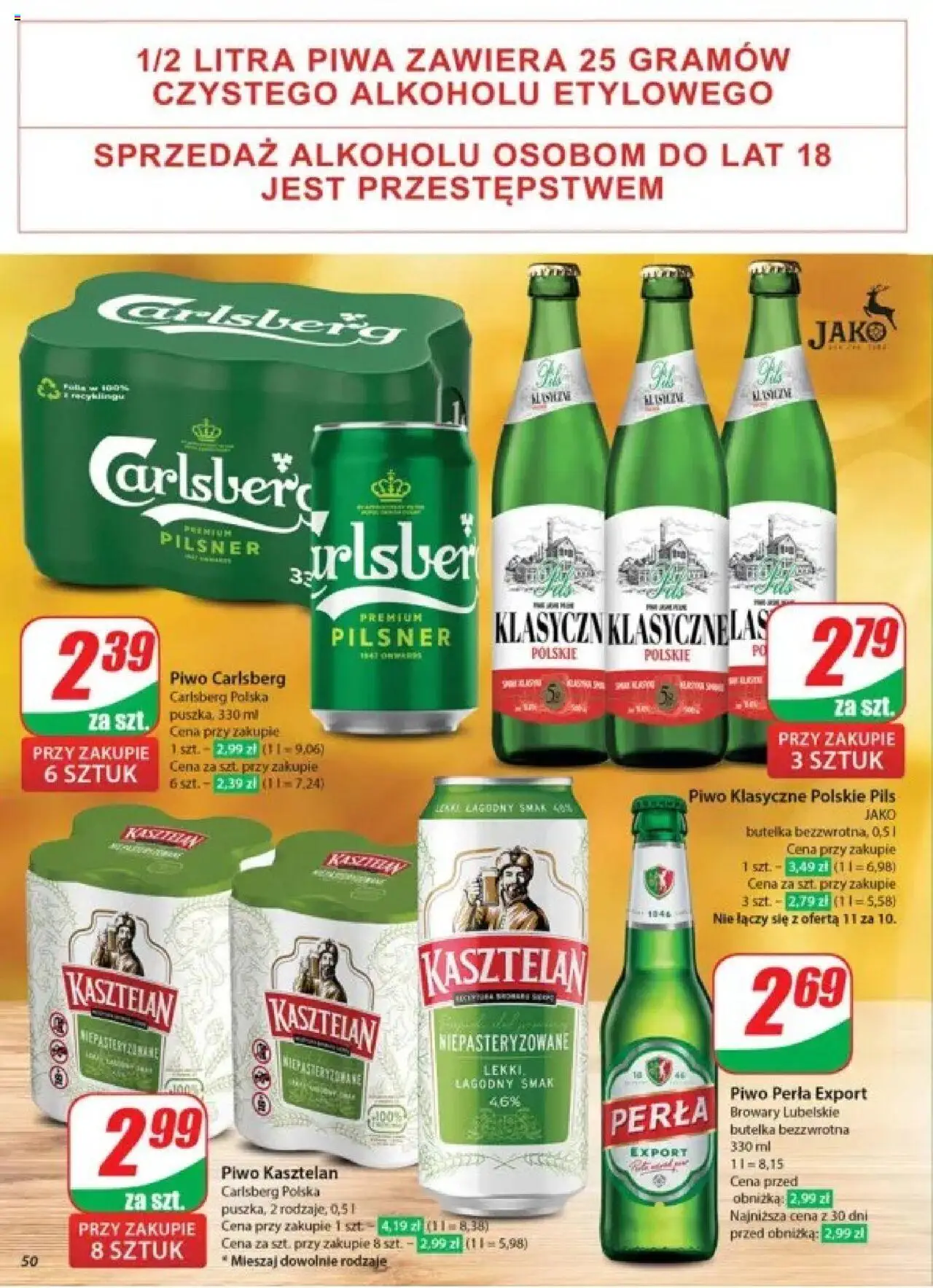 Dino Gazetka od 28.05.2025 | Strona: 50 | Produkty: Piwo perła, Piwo Carlsberg, Piwo