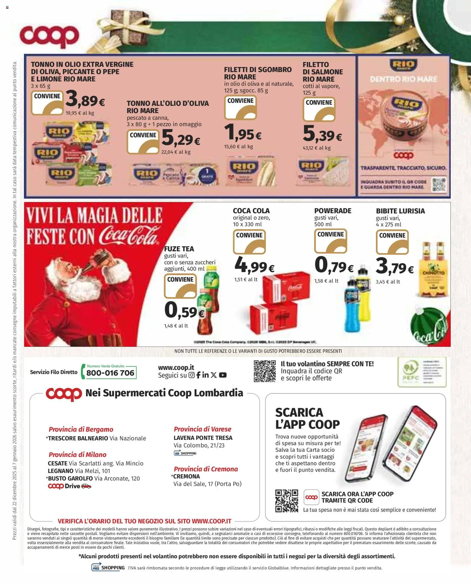 Volantino COOP del 22.12.2025 | Pagina: 22 | Prodotti: Limone, Olio, Data, Sgombro