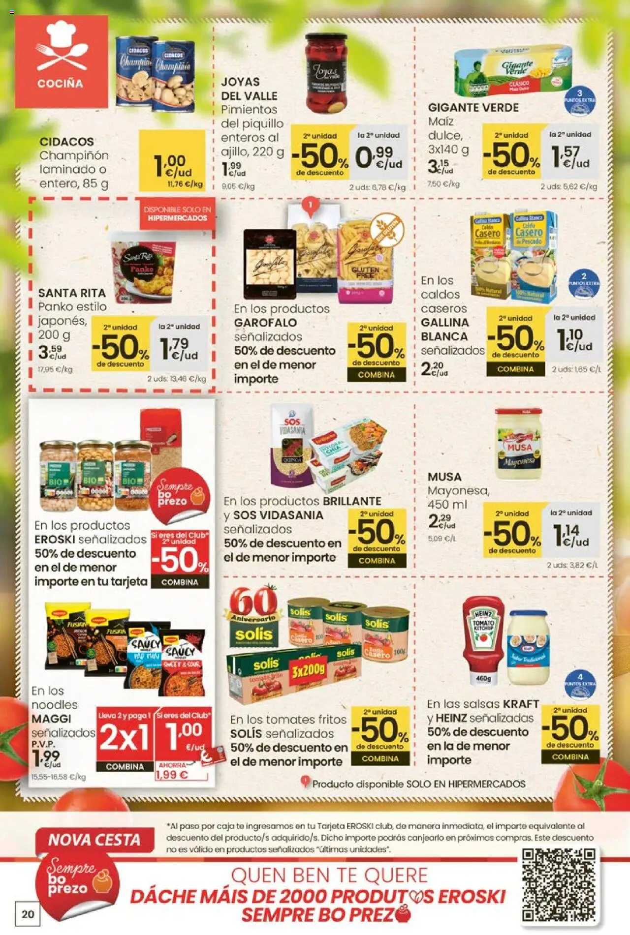 Eroski - Ofertons para conquistarte │ válido desde el 14.08.2025 | Página: 20 | Productos: Tomates, Cocina, Caja, Cesta