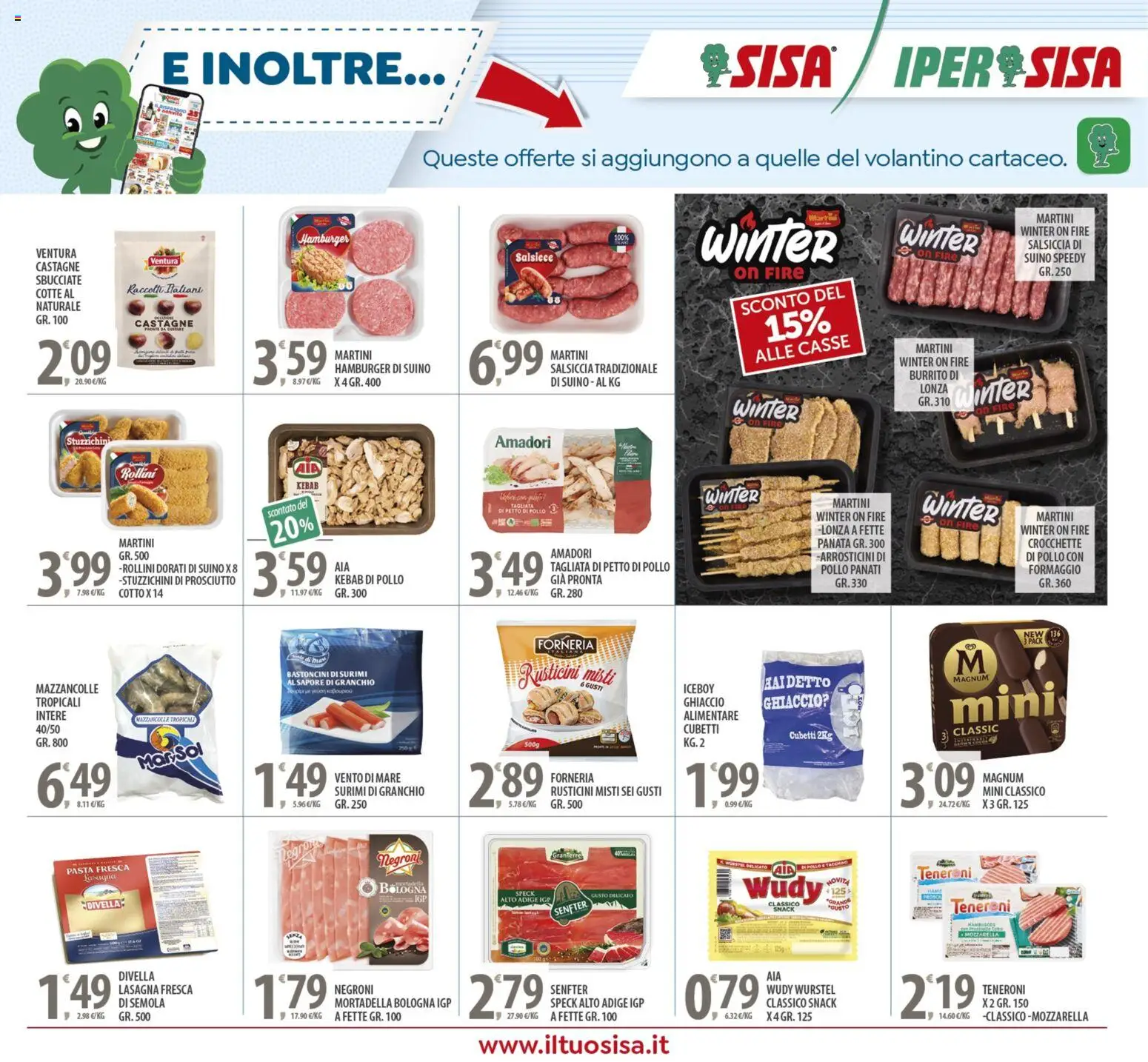 Volantino SISA del 27.12.2025 | Pagina: 19 | Prodotti: Pollo, Prosciutto, Lasagna, Arrosticini