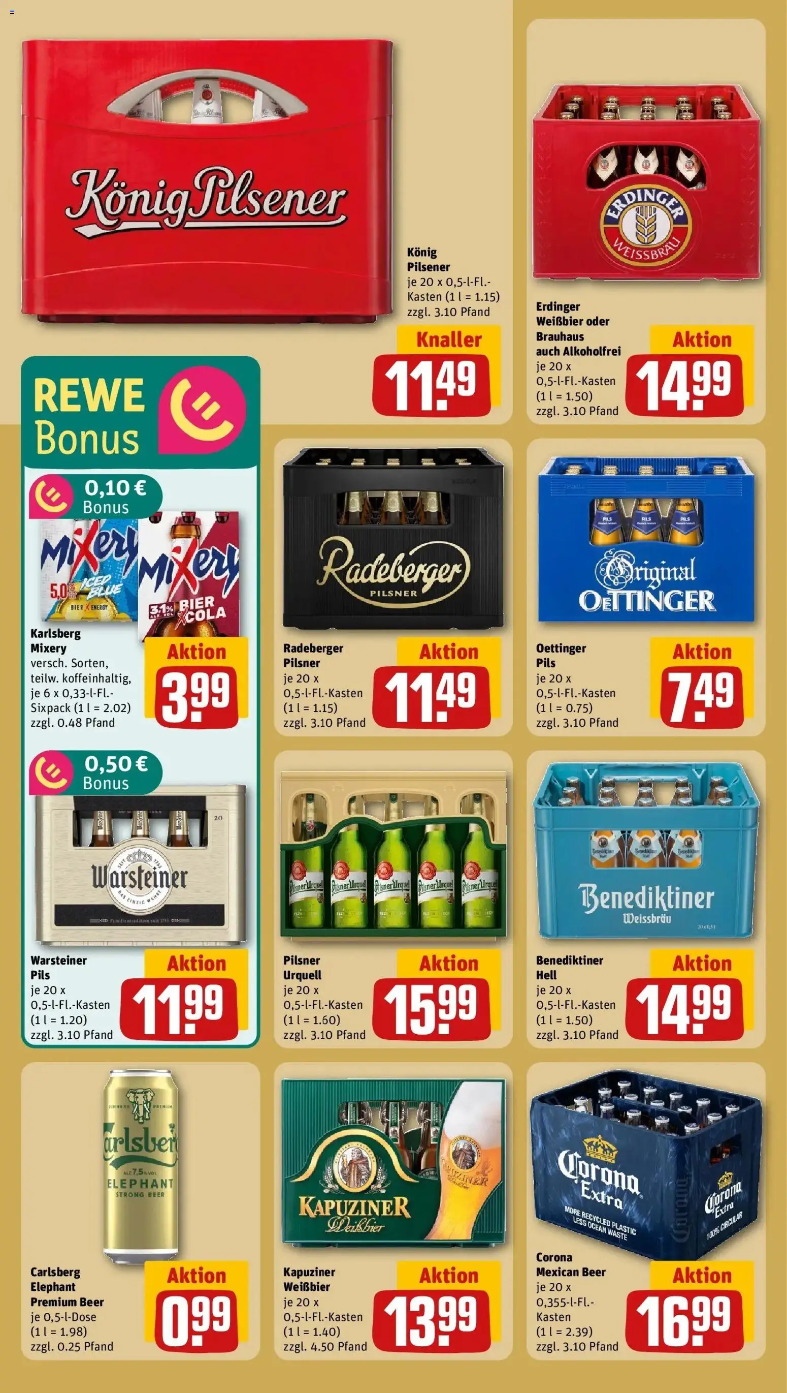 Rewe prospekt Moers	 – gültig ab 22.02.2026 | Seite: 19 | Produkte: Konig pilsener, Erdinger, Oettinger, Benediktiner hell