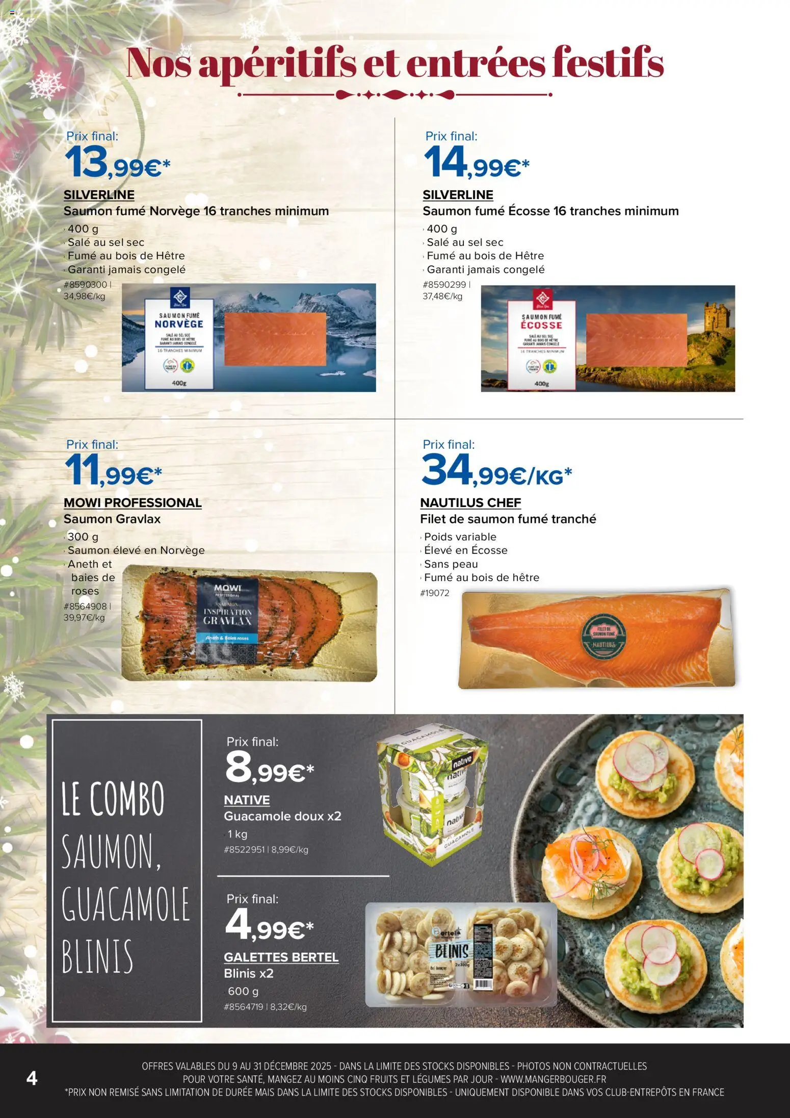 {H1} | Page: 4 | Produits: Poids, Saumon fumé, Filet de saumon, Saumon