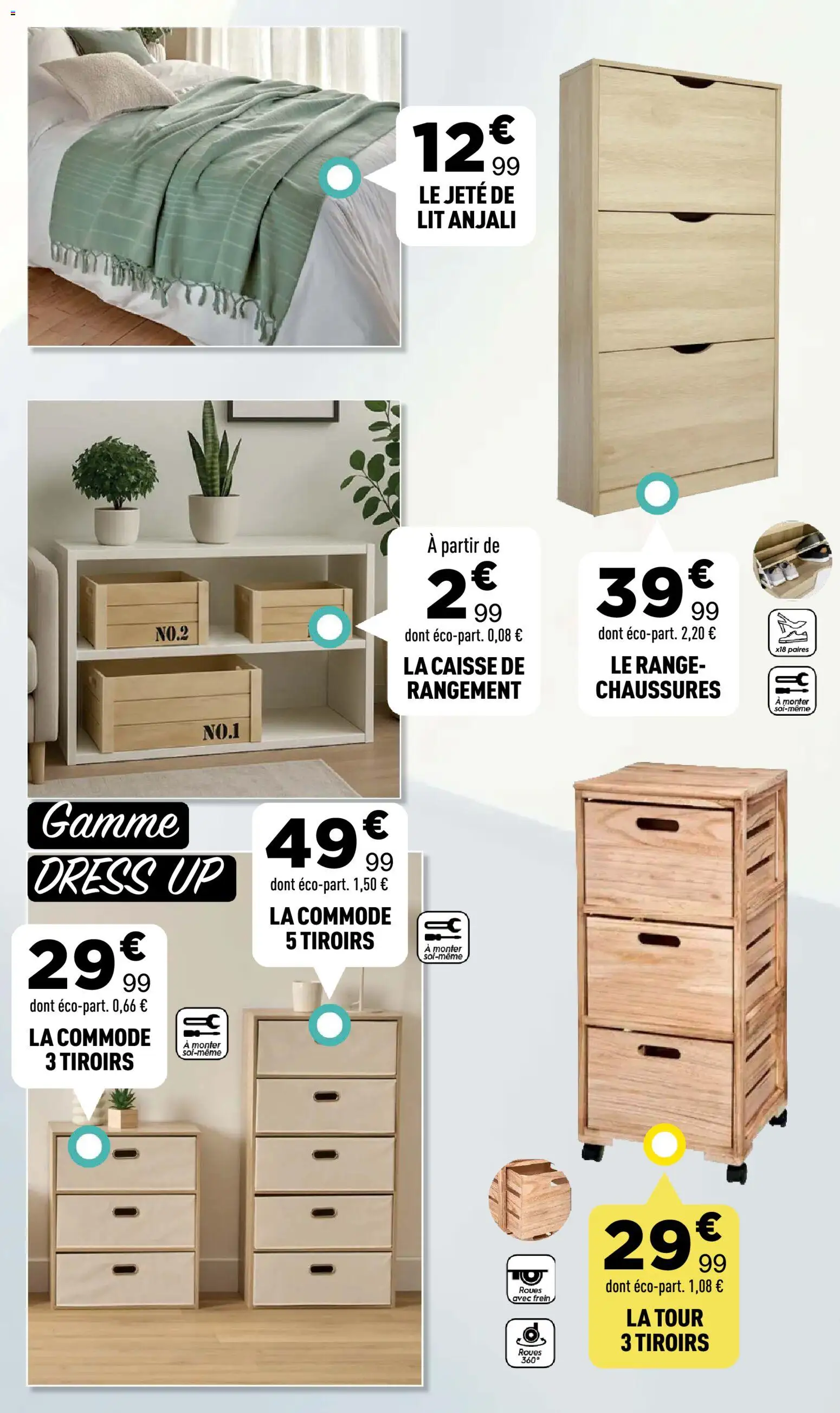{H1} | Page: 12 | Produits: Rangement Chaussures, Lit, Commode, Tiroirs