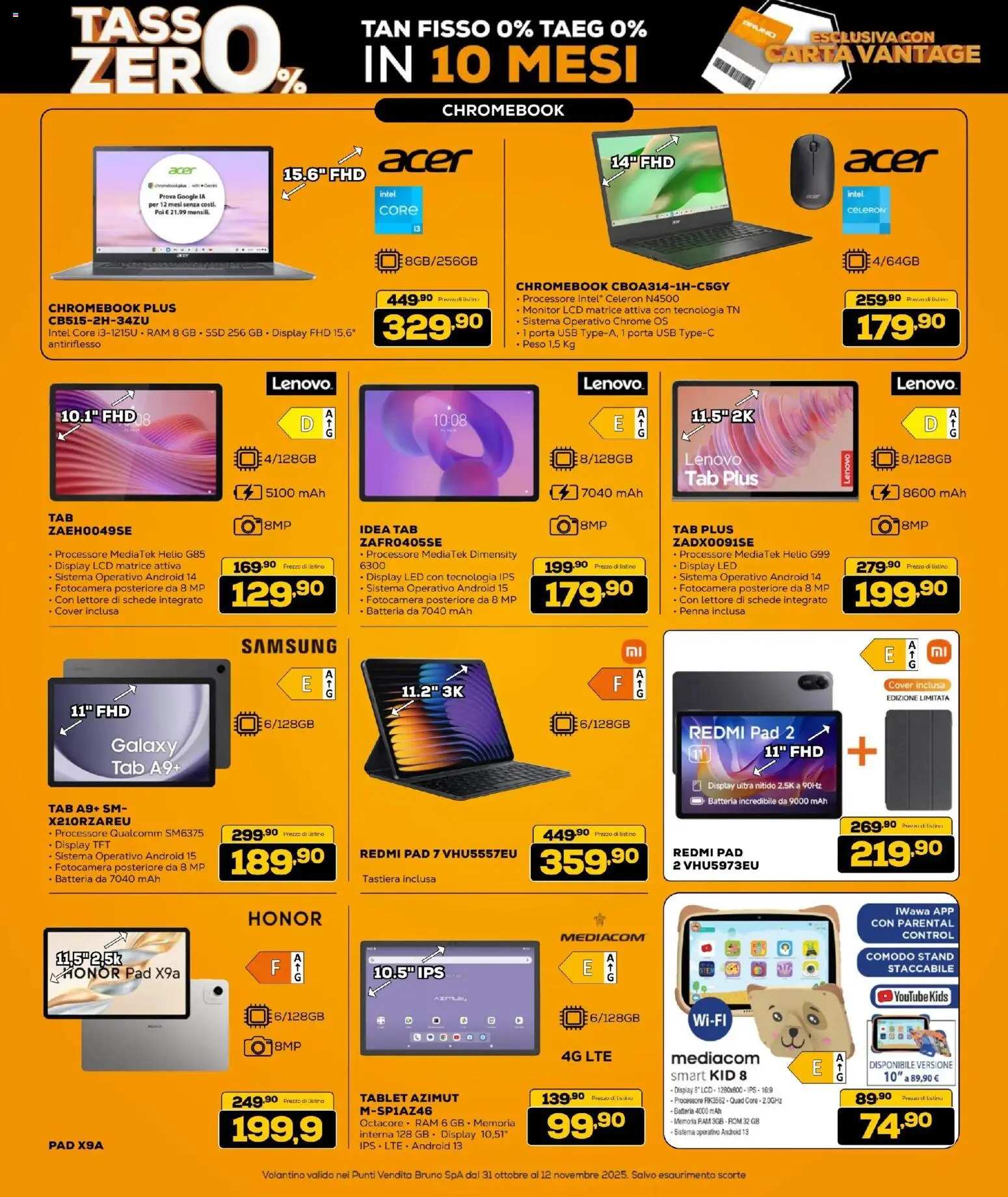 Volantino BRUNO del 31.10.2025 | Pagina: 11 | Prodotti: Tablet, Tastiera, USB, Samsung