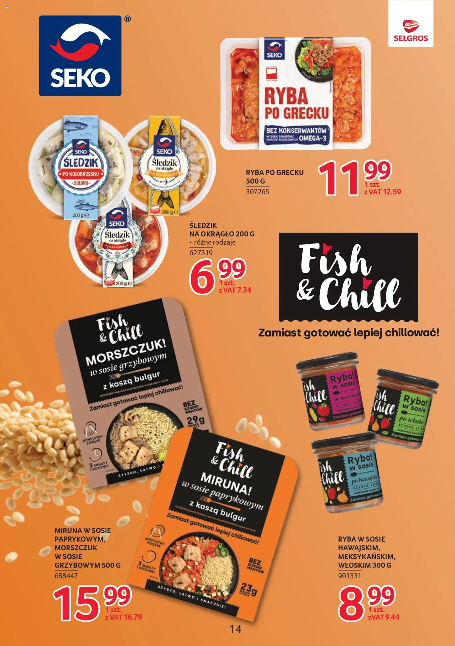 Selgros cash&carry Gazetka - Markowe produkty od 04.12.2025 | Strona: 14 | Produkty: Bulgur, Miruna, Ryba po grecku, Ryba