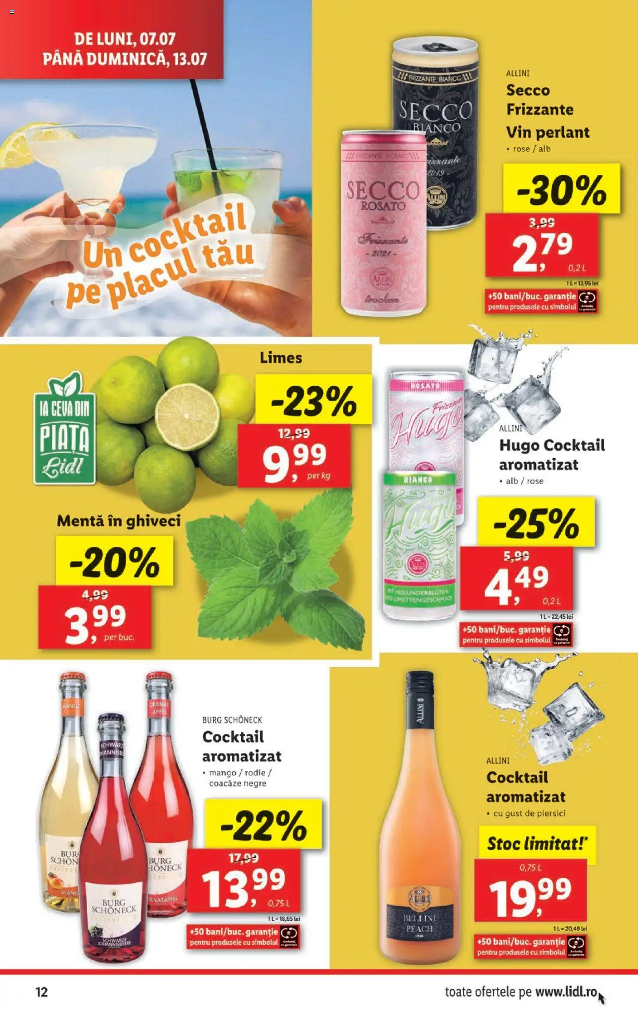 Catalog Lidl – valabil de la 07.07.2025 | Pagină: 12 | Produse: Ghiveci, Vin, Cocktail, Mango