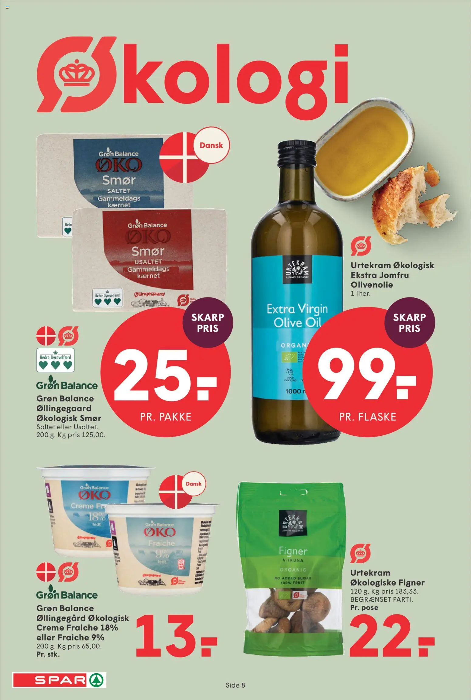 Spar tilbudsavis – gyldig fra 24.04.2026 | Side: 8 | Produkter: Smør, Creme, Creme fraiche, Olivenolie