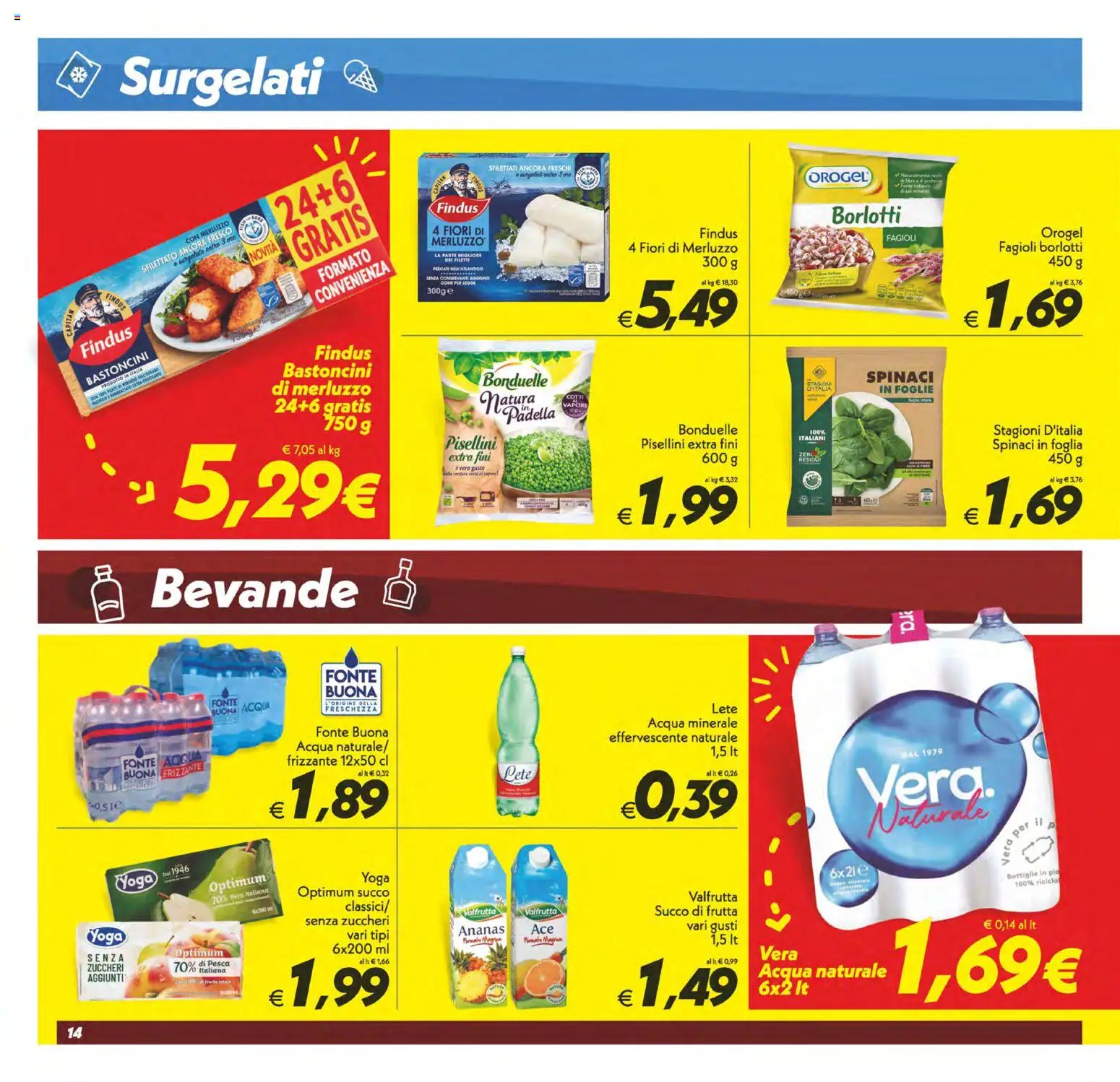 Volantino SuperConveniente del 23.01.2026 | Pagina: 14 | Prodotti: Fagioli, Acqua, Ananas, Spinaci