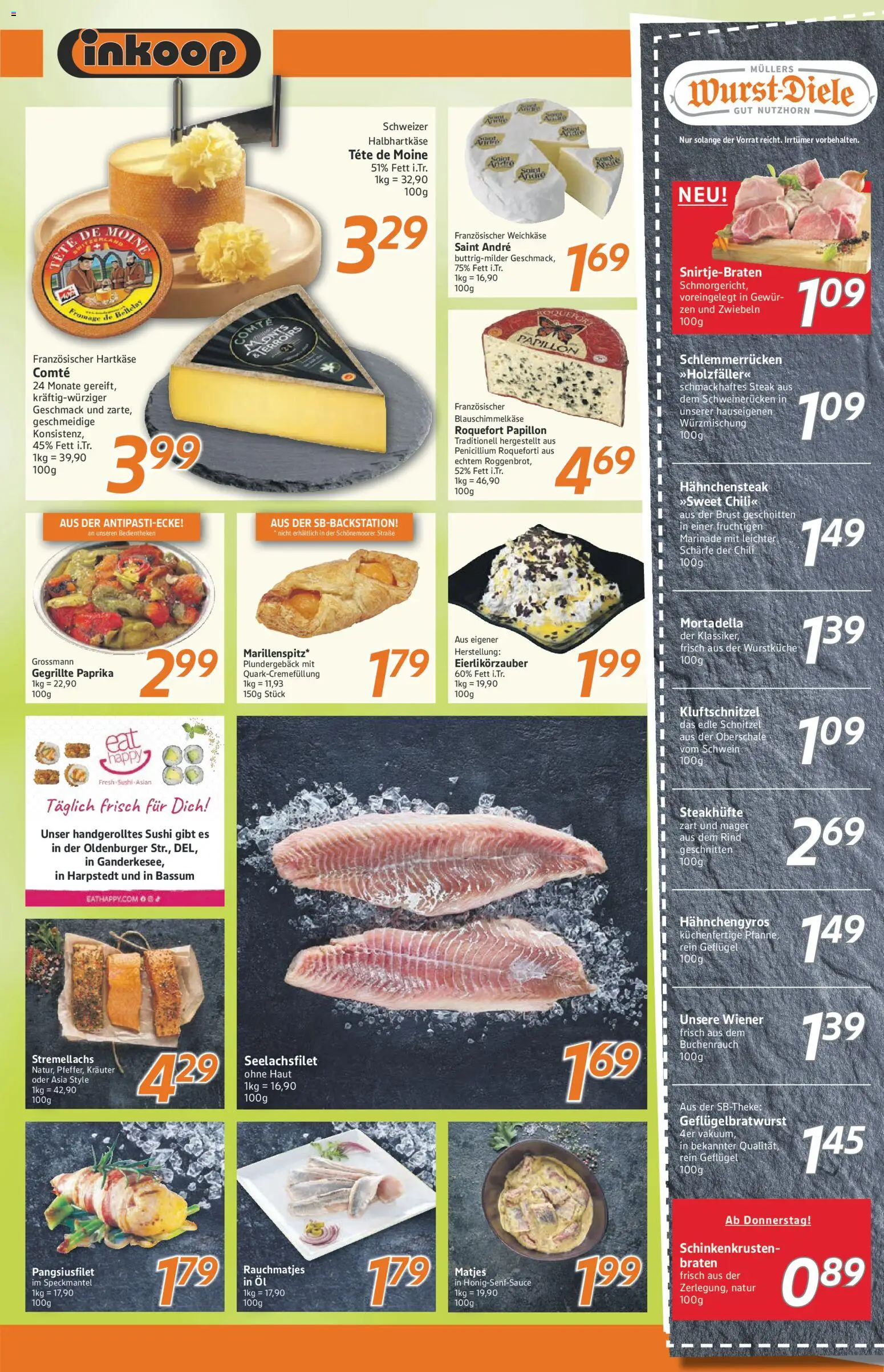 Inkoop Prospekt – gültig ab 07.04.2026 | Seite: 3 | Produkte: Paprika, Chili, Schweinerucken, Steak