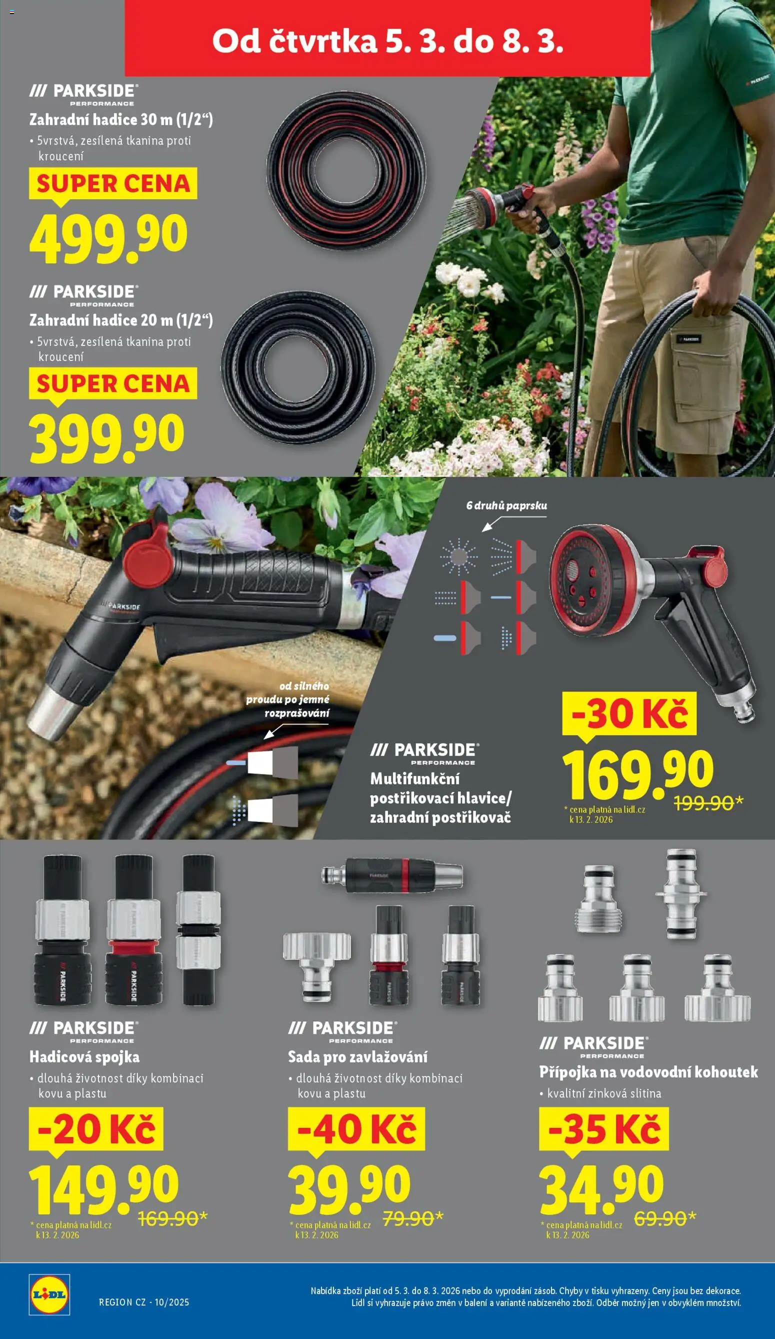 Lidl leták - Zahradní šuškanda od 24.02.2026 | Strana: 14 | Produkty: Parkside, Zahradní hadice, Hadice, Postřikovač