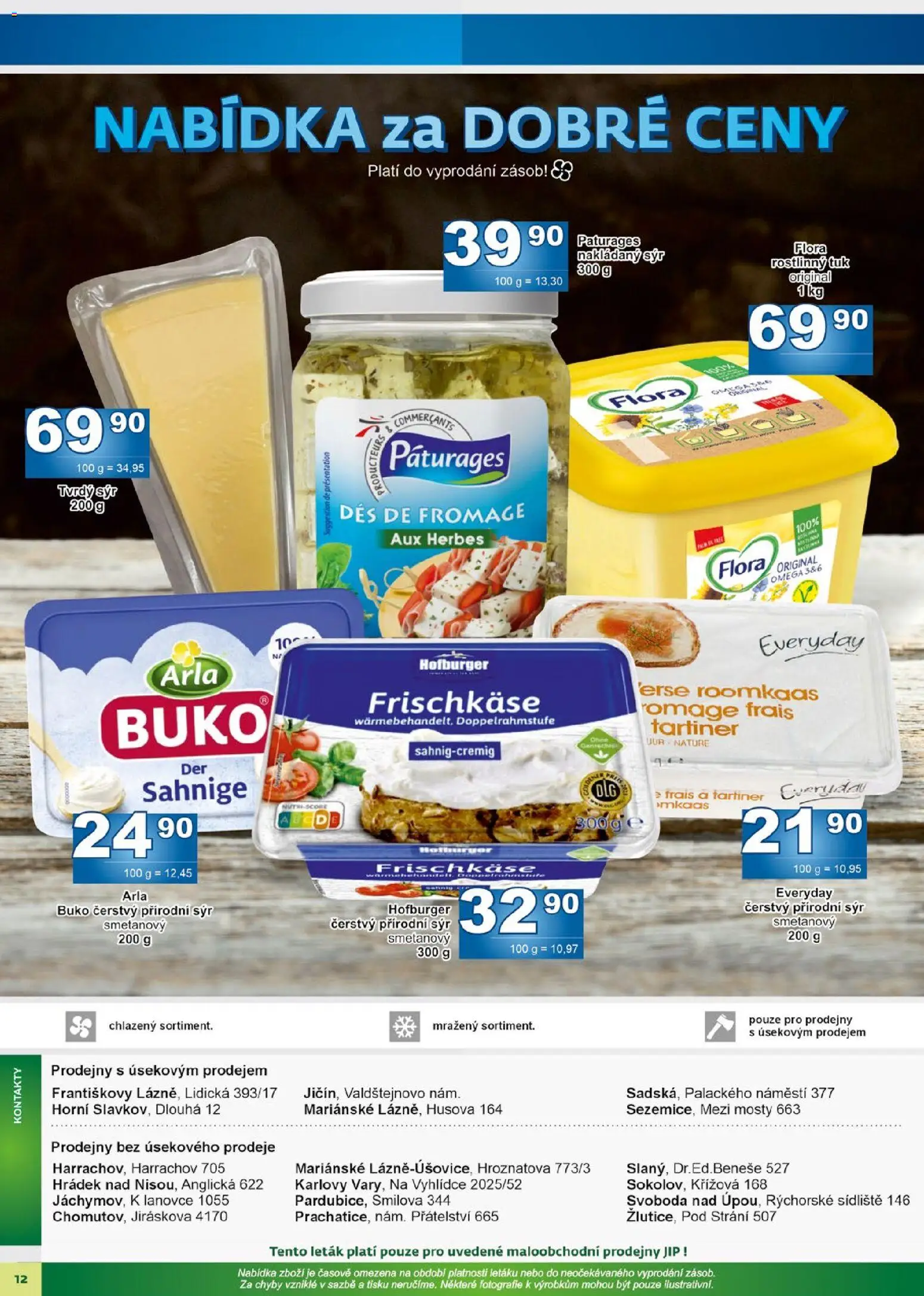 Jip leták od 05.11.2025 | Strana: 12 | Produkty: Sýr, Omega, Tvrdý sýr, Flora
