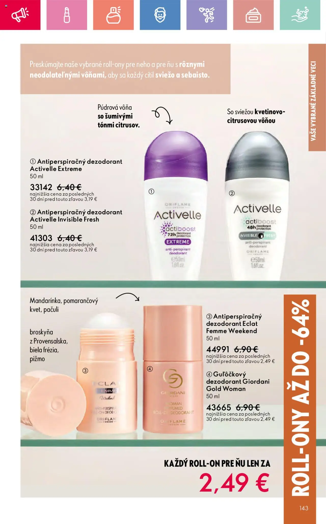 Katalóg Oriflame 12 2025 │ platný od 17.08.2025 | Strana: 143 | Produkty: Dezodorant, Antiperspirant