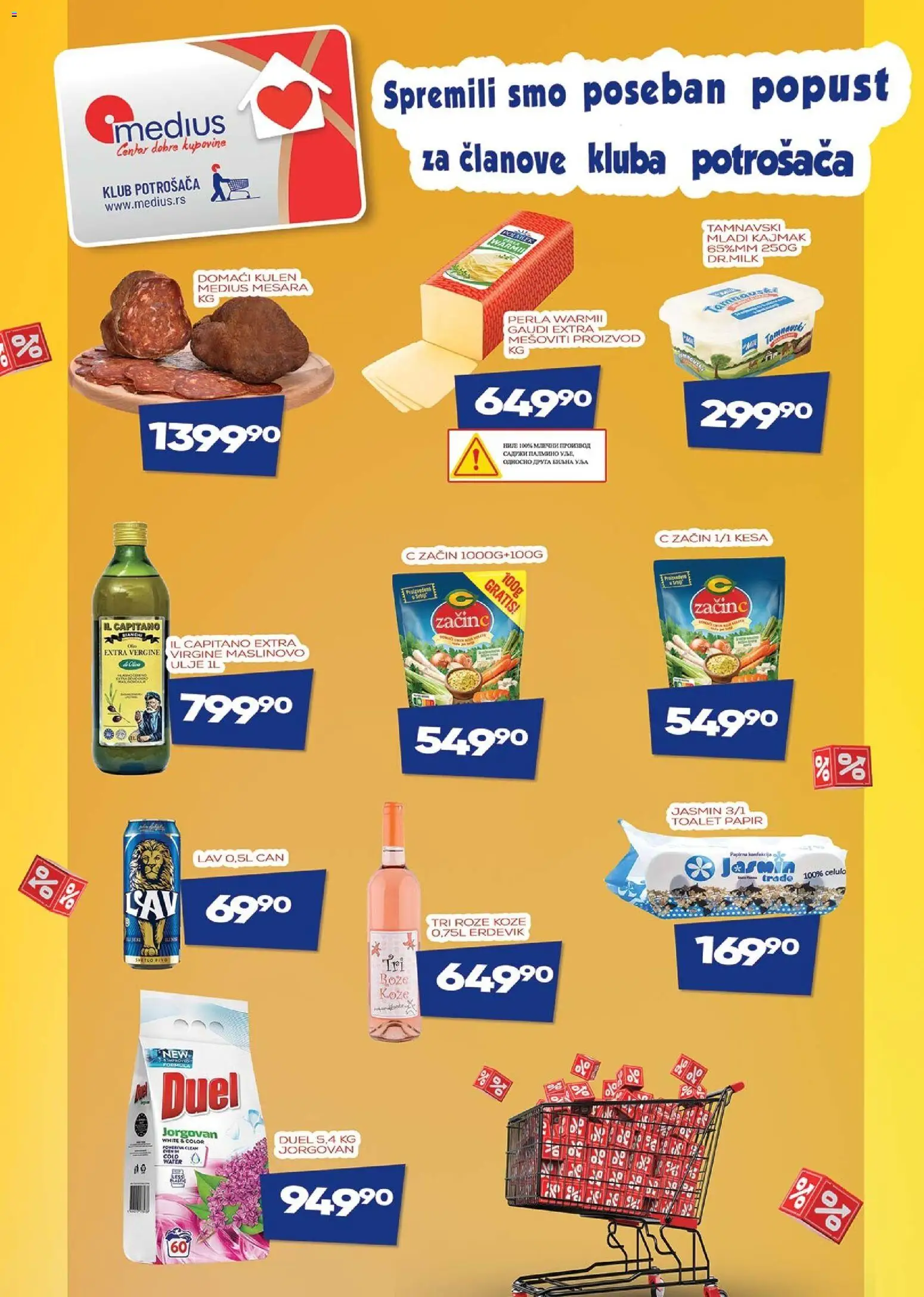 Medius katalog - važi od 06.04.2026 | Strana: 1 | Proizvode: Mladi kajmak, Kulen, Maslinovo ulje, Pivo