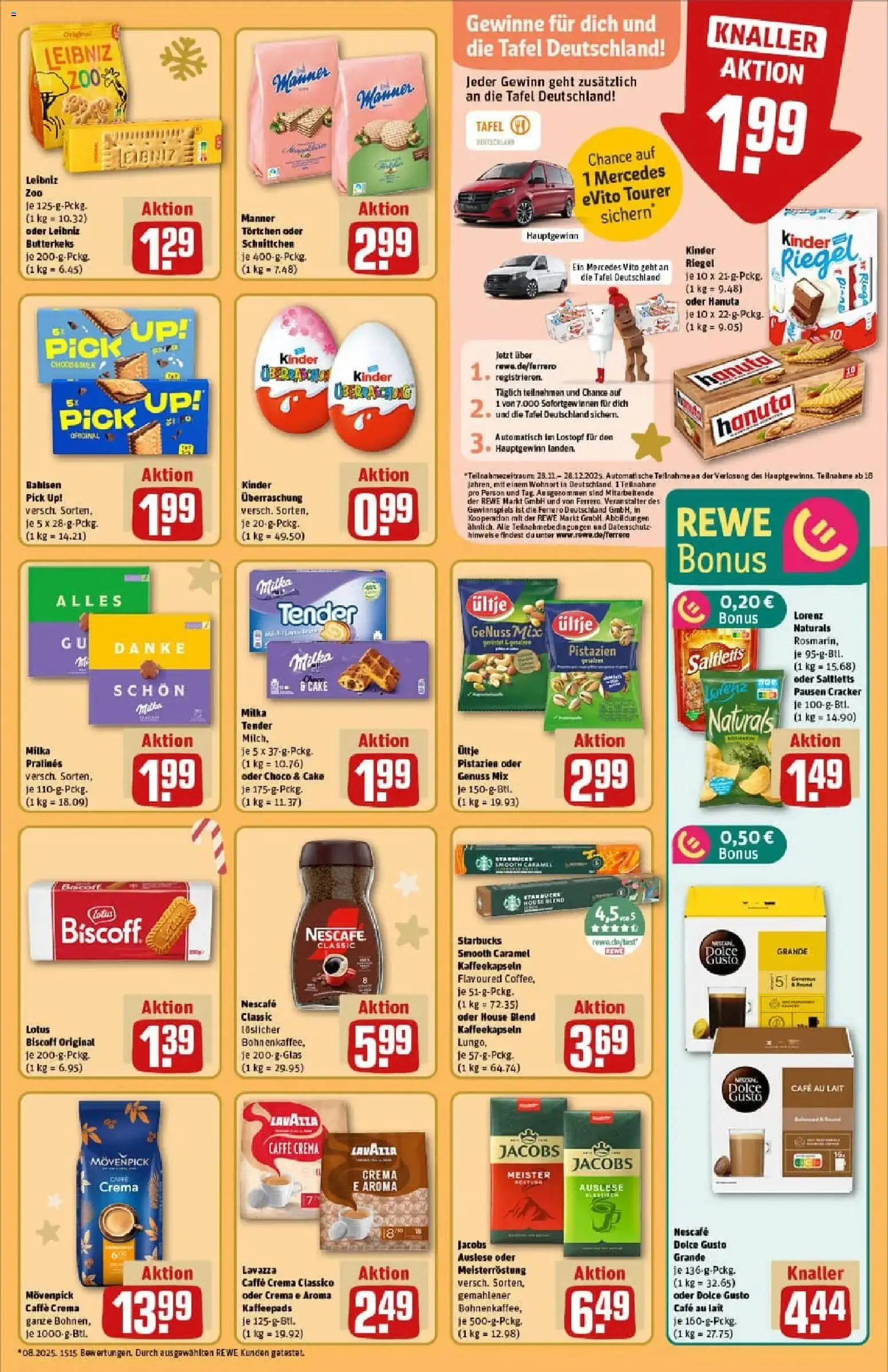Rewe prospekt Stolberg / Breinig	 – gültig ab 01.12.2025 | Seite: 29 | Produkte: Milka, Kinder riegel, Pistazien, Nescafe classic