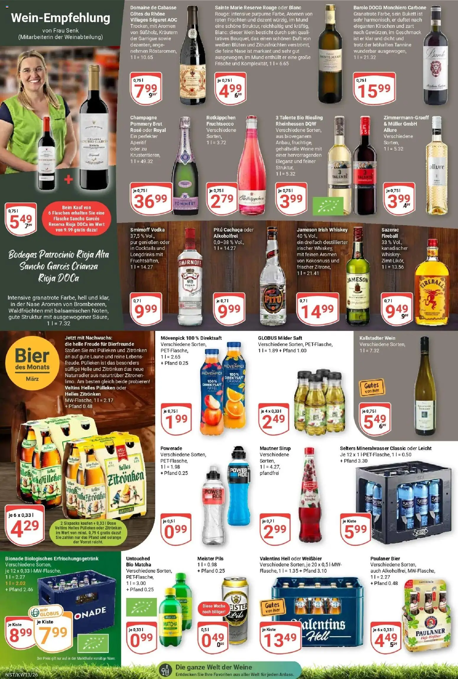 Globus prospekt Neustadt	 – gültig ab 23.03.2026 | Seite: 16 | Produkte: Sirup, Smirnoff, Rotkäppchen, Zitronen