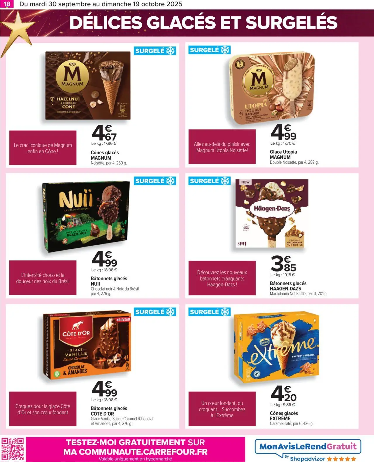  | Page: 18 | Produits: Glaces, Noisette, Cônes, Chocolat