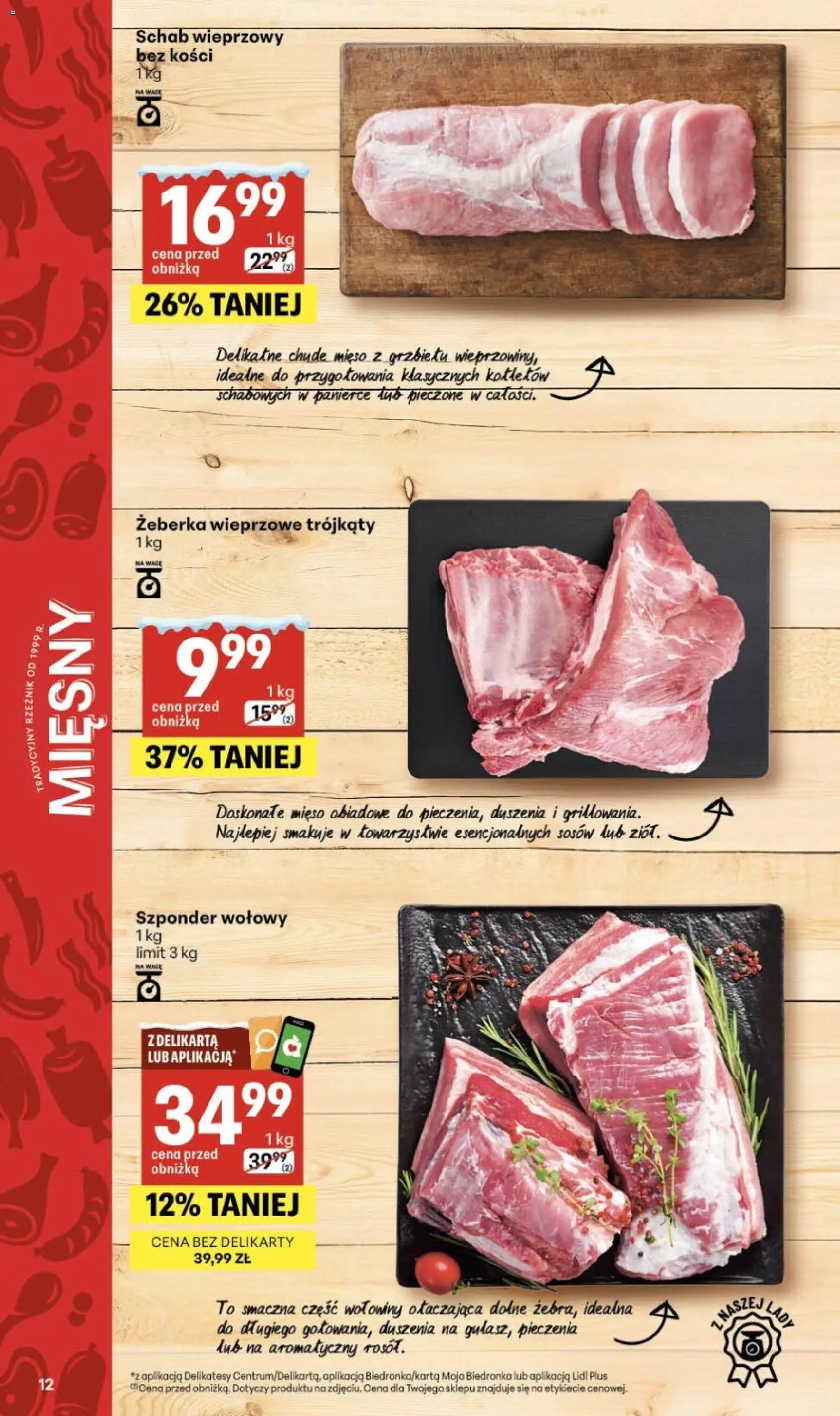 Delikatesy Centrum Gazetka od 15.01.2026 | Strona: 12 | Produkty: Schab, Schab wieprzowy, Schab wieprzowy bez kości, Delikatesy