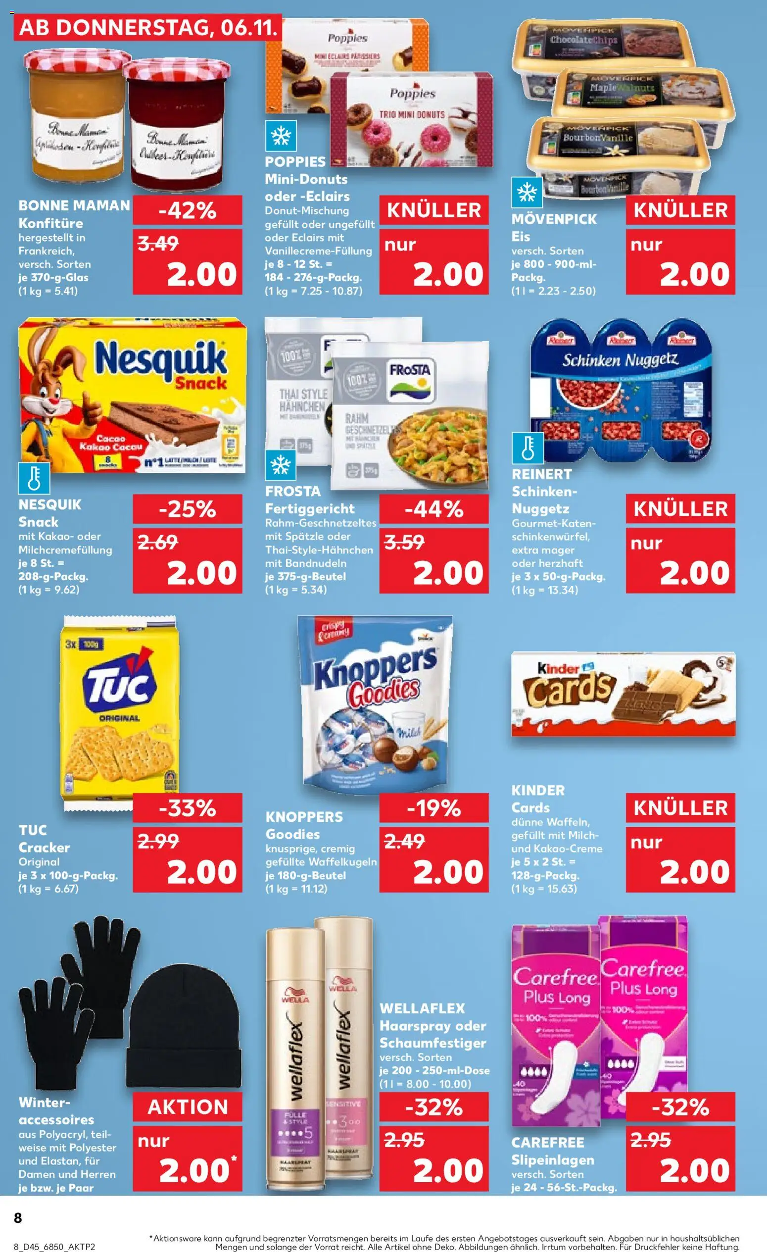 Kaufland prospekt Stuttgart	 – gültig ab 06.11.2025 | Seite: 8 | Produkte: Nesquik, Movenpick eis, Knoppers, Schinken