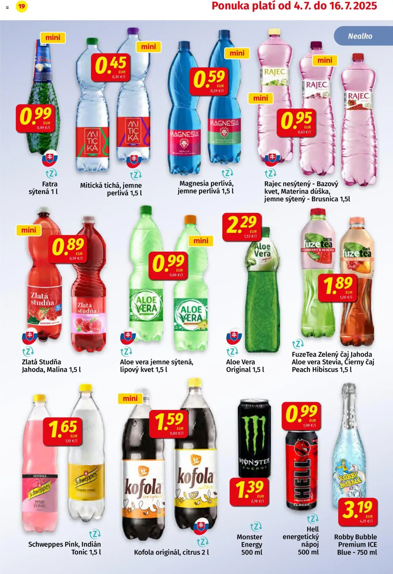 Koruna leták │ platný od 04.07.2025 | Strana: 19 | Produkty: Rajec, Kofola, Magnesia, Mitická