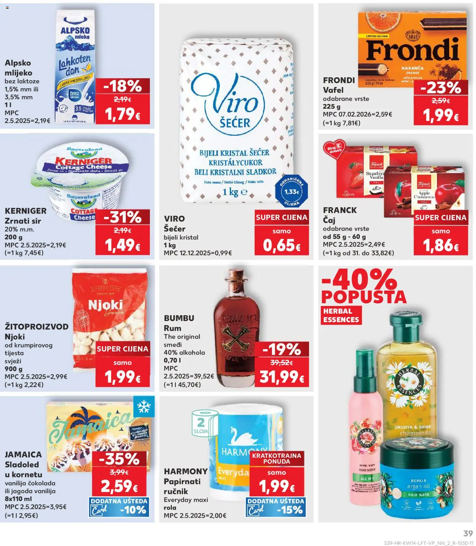 Kaufland katalog | vrijedi od 01.04.2026 | Stranica: 39 | Proizvodi: Sir, Čokolada, Ručnik, Rum