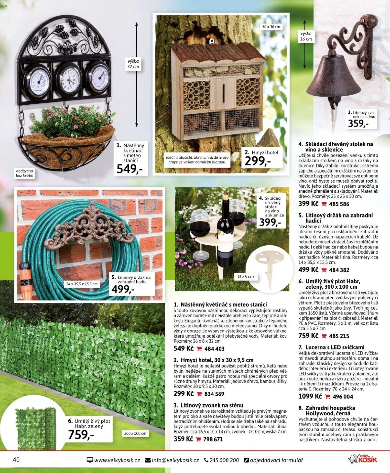 Velký Košík katalog únor 2026 od 01.02.2026 | Strana: 40 | Produkty: Lucerna, Kabel, Rostliny, Stolek
